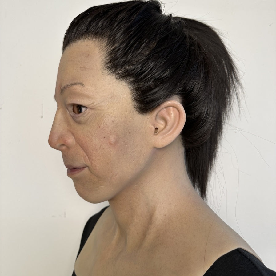 Ultra Realistic Female Silicone Mask Full Head – Hyper Real Asian Woman Mask for Cosplay, Film & Disguise
