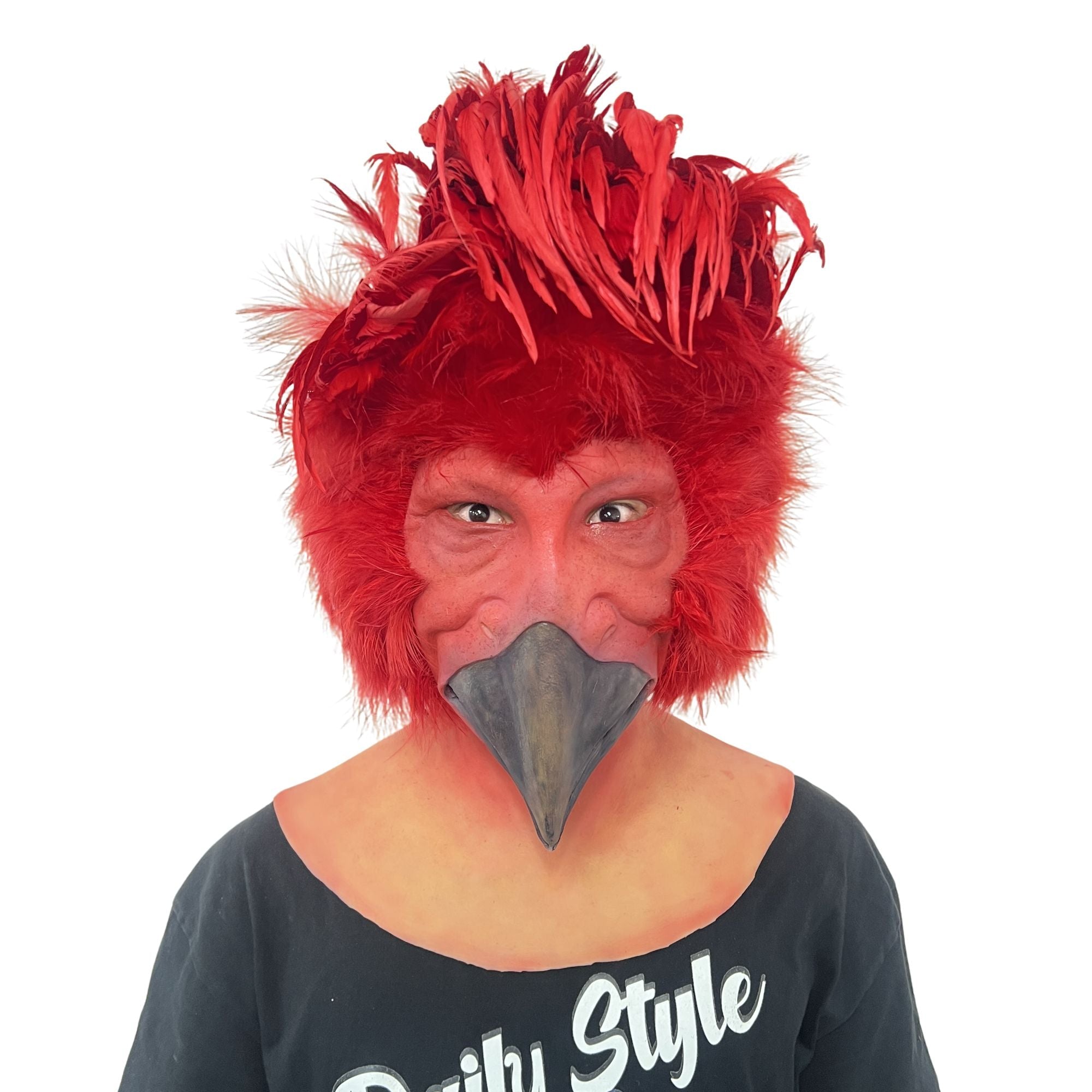 Red Bird Monster Mask Full Head – Funny Scary Cosplay Animal Mask for Halloween Party & Prank