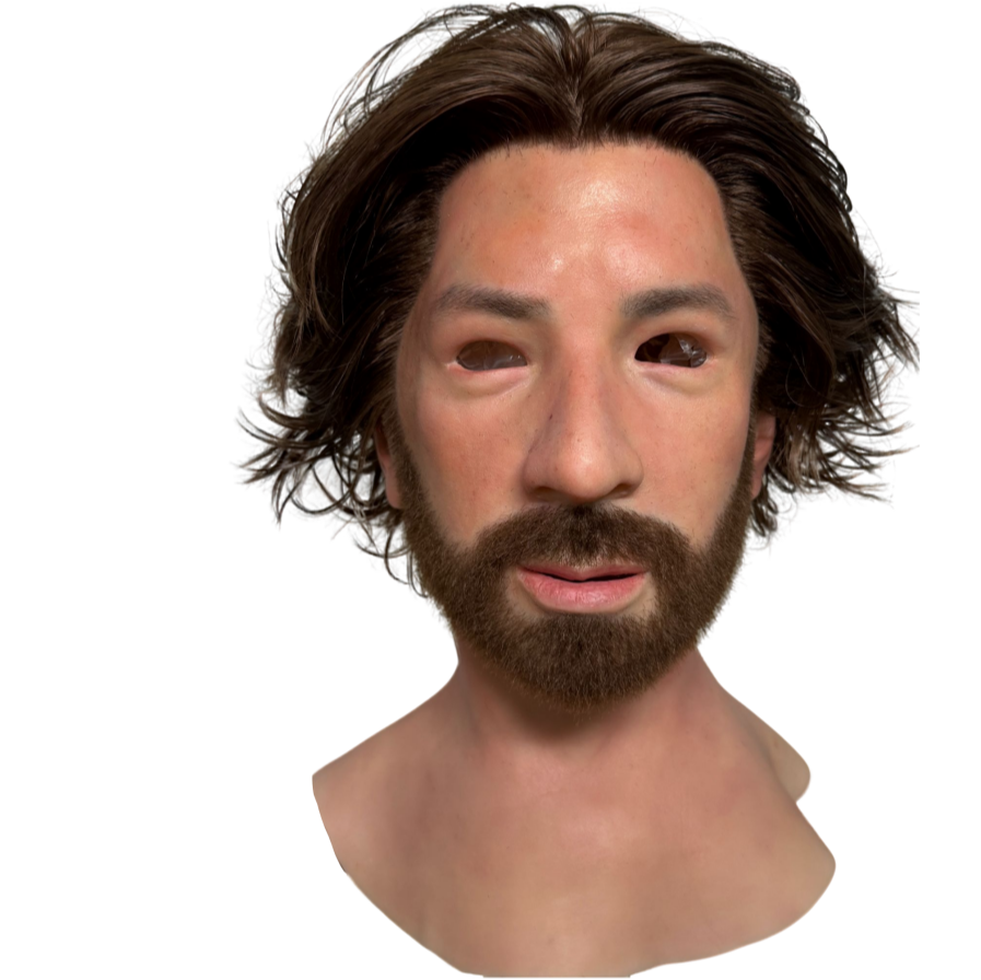 Ultra Realistic Silicone Mask with Hair & Beard – Natural Male Face Mask for Prank, Social Experiment & Film