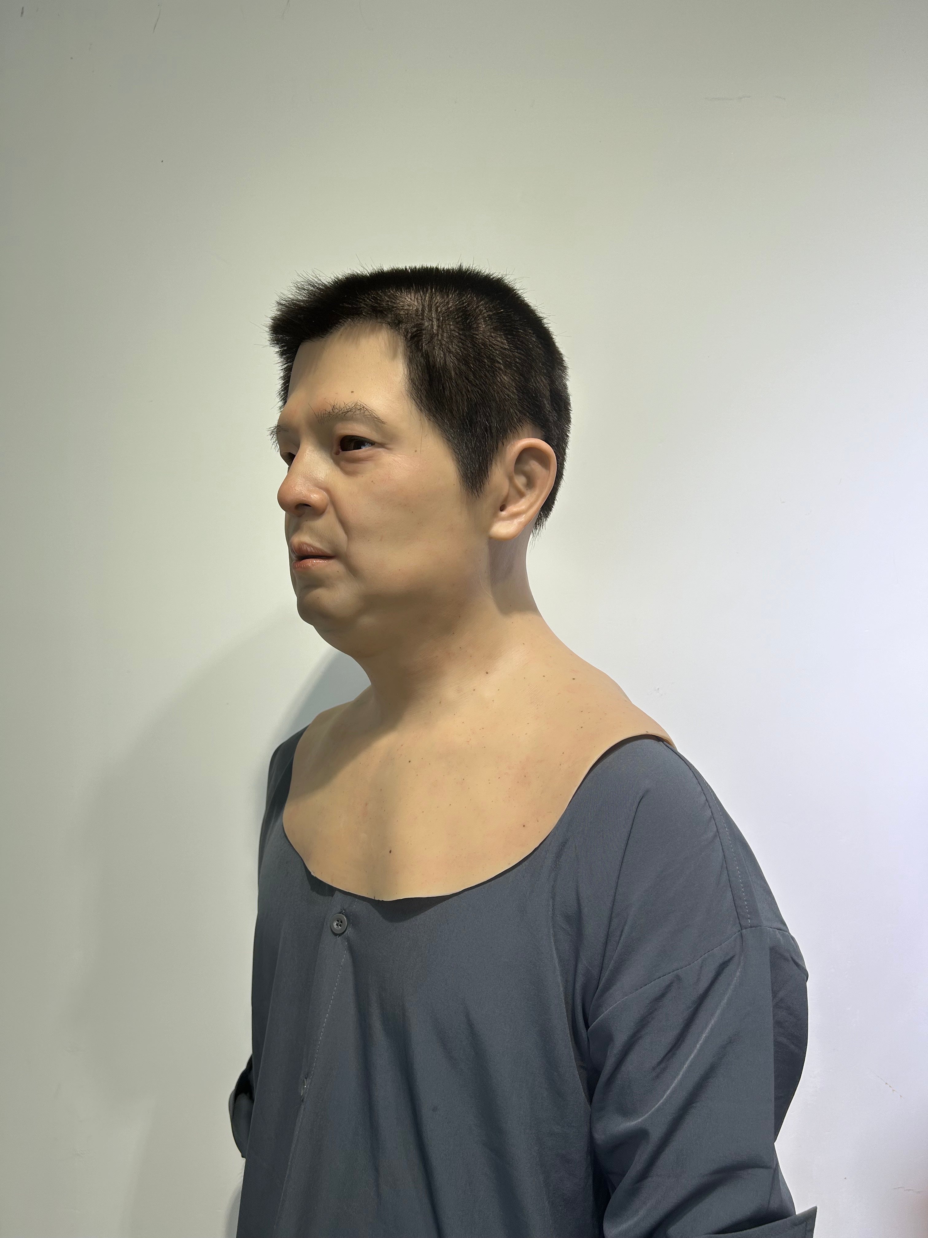 Ultra Realistic Asian Male Silicone Mask – Full Head Human Face Mask for Disguise, Film & Everyday Transformation