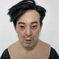 Ultra Realistic Asian Male Silicone Mask with Hair – Full Head Human Face Mask for Disguise, Film & Real-Life Transformation