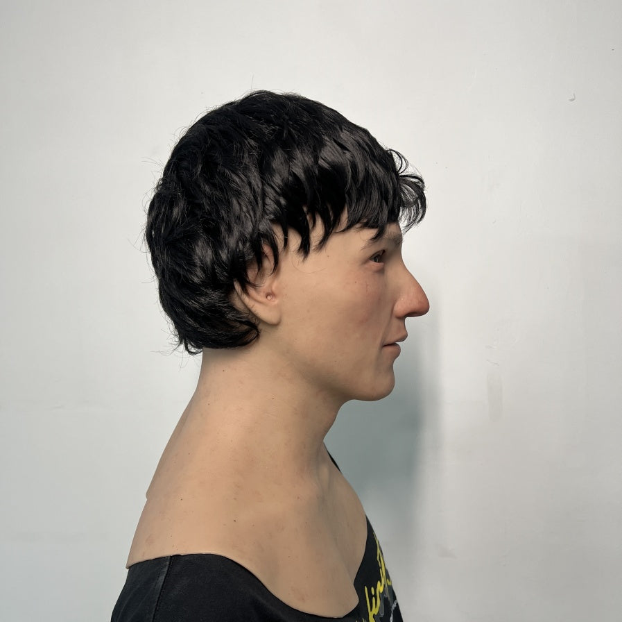 Ultra Realistic Young Boy Silicone Mask Full Head – Hyper Real Teen Male Mask with Hair for Disguise, Prank & Cosplay