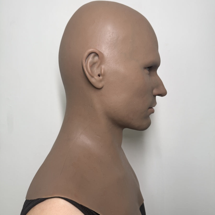 Ultra Realistic Caucasian Male Silicone Mask – Full Head Human Face Disguise Mask for Film, Prank & Identity Transformation