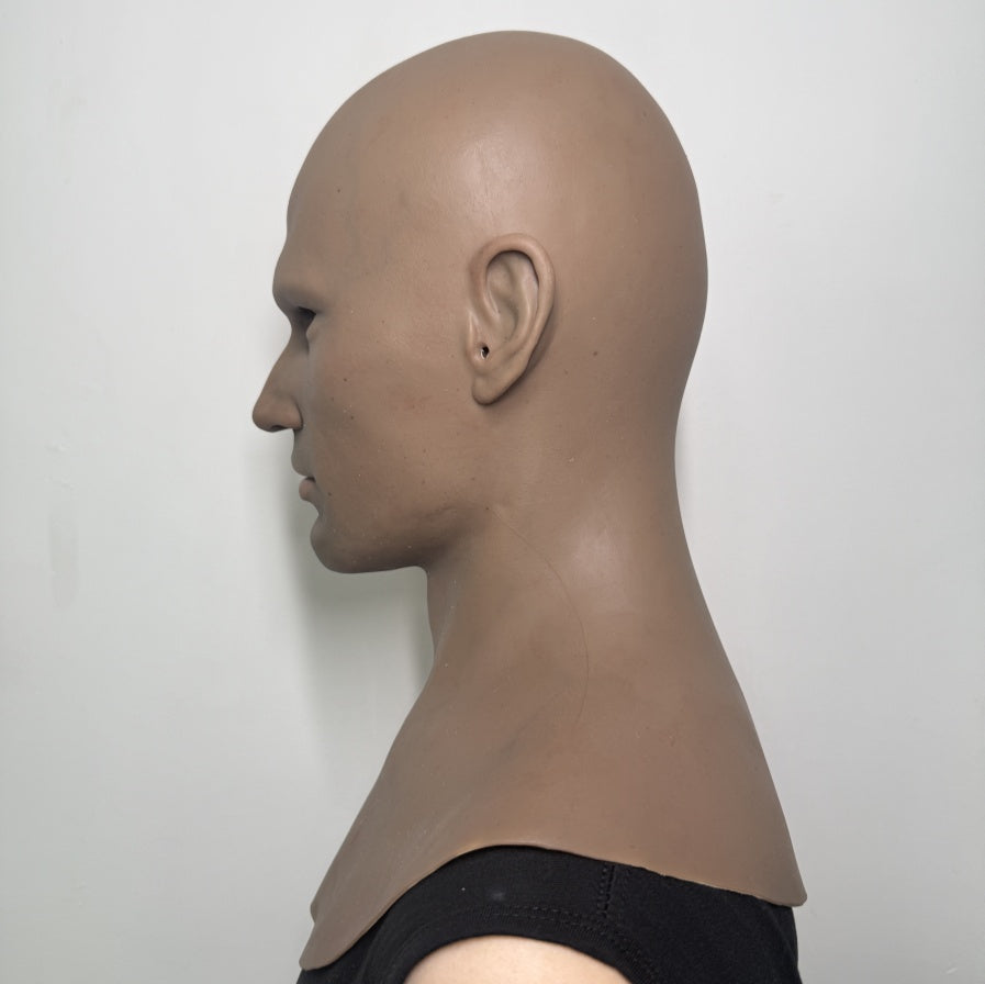 Ultra Realistic Caucasian Male Silicone Mask – Full Head Human Face Disguise Mask for Film, Prank & Identity Transformation