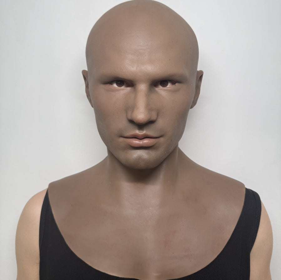 Ultra Realistic Caucasian Male Silicone Mask – Full Head Human Face Disguise Mask for Film, Prank & Identity Transformation