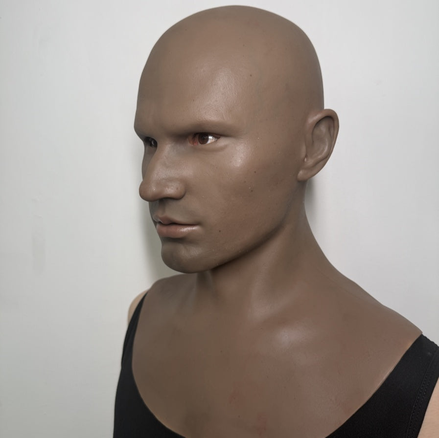 Ultra Realistic Caucasian Male Silicone Mask – Full Head Human Face Disguise Mask for Film, Prank & Identity Transformation