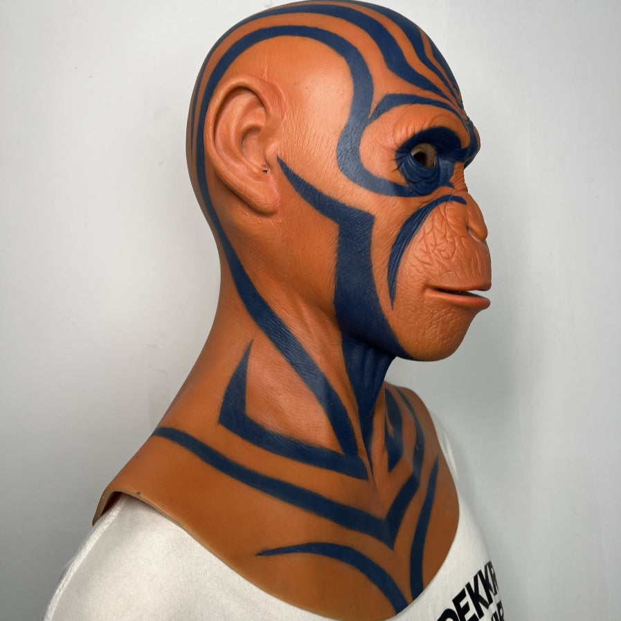 Tribal Monkey Mask Full Head – Artistic Animal Cosplay Mask for Halloween & Costume