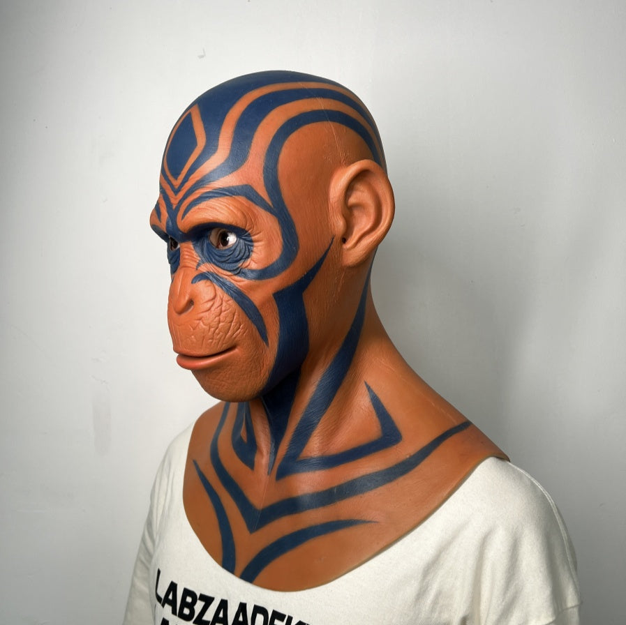 Tribal Monkey Mask Full Head – Artistic Animal Cosplay Mask for Halloween & Costume