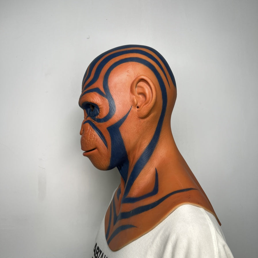 Tribal Monkey Mask Full Head – Artistic Animal Cosplay Mask for Halloween & Costume