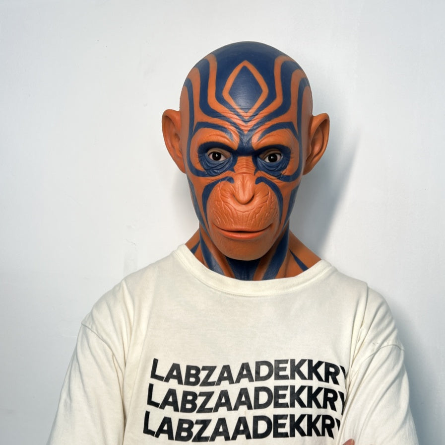 Tribal Monkey Mask Full Head – Artistic Animal Cosplay Mask for Halloween & Costume