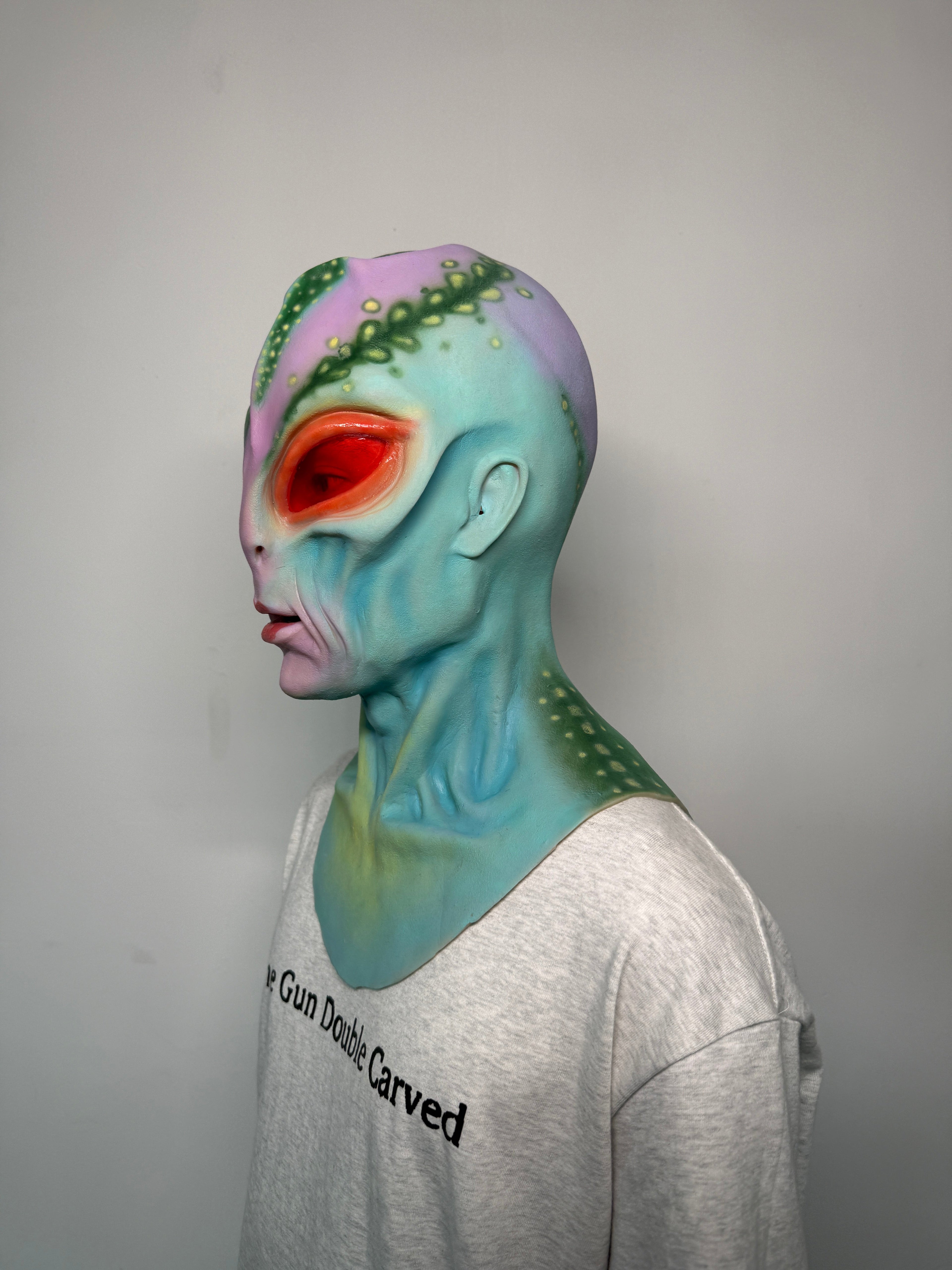Ultra Realistic Alien Silicone Mask – Full Head Extraterrestrial Mask for Cosplay, Halloween & Viral Content