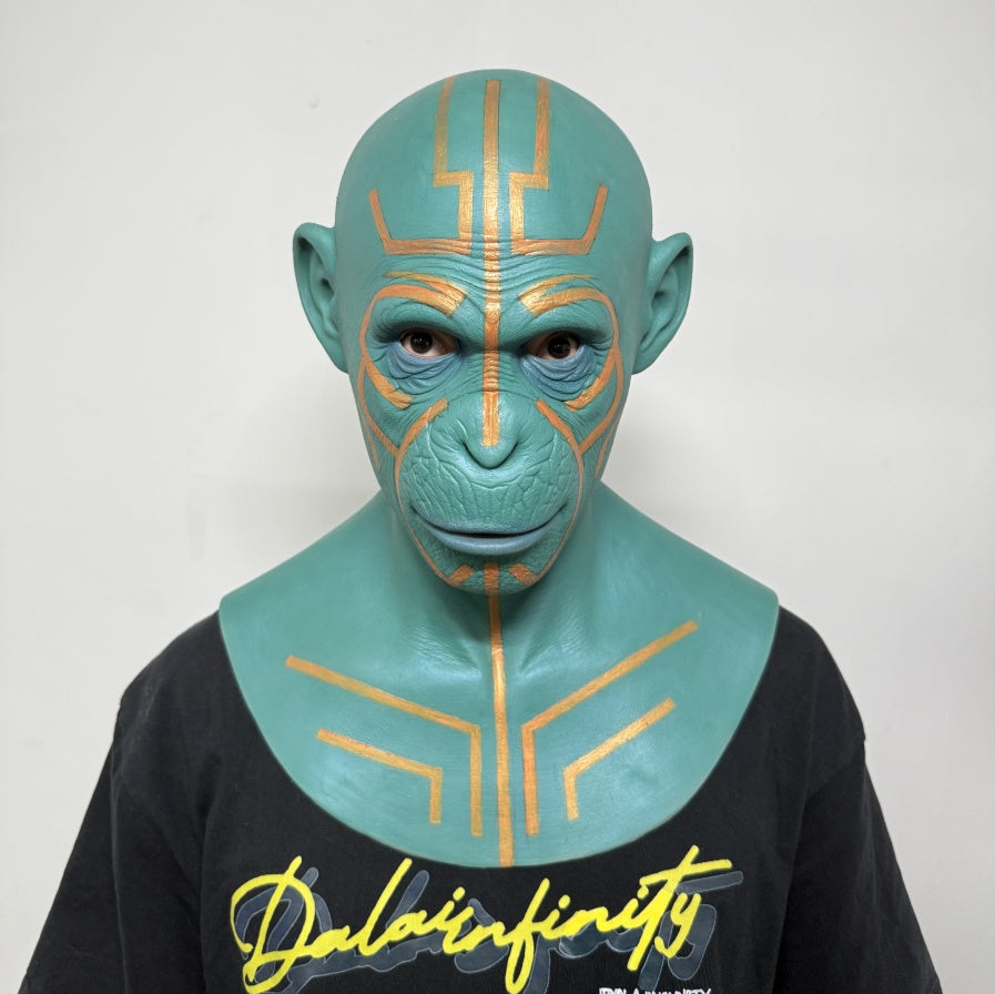 Alien Tribal Mask Full Head – Futuristic Cosplay Mask for Halloween & Film Props