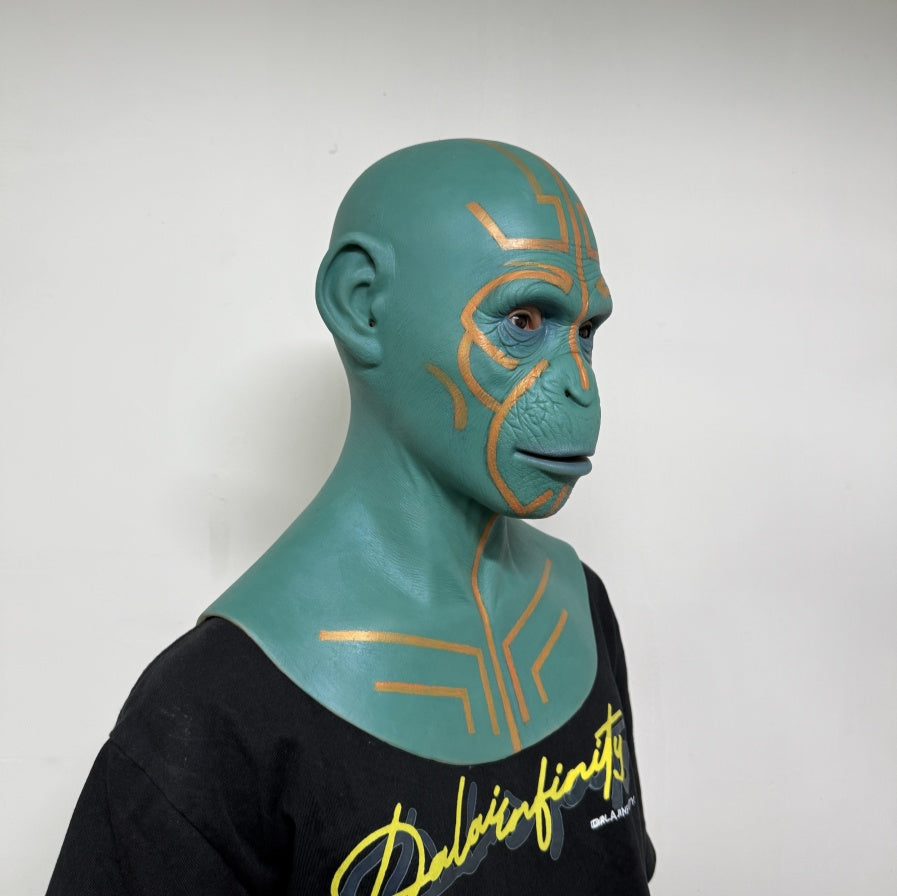Alien Tribal Mask Full Head – Futuristic Cosplay Mask for Halloween & Film Props