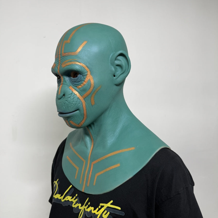 Alien Tribal Mask Full Head – Futuristic Cosplay Mask for Halloween & Film Props