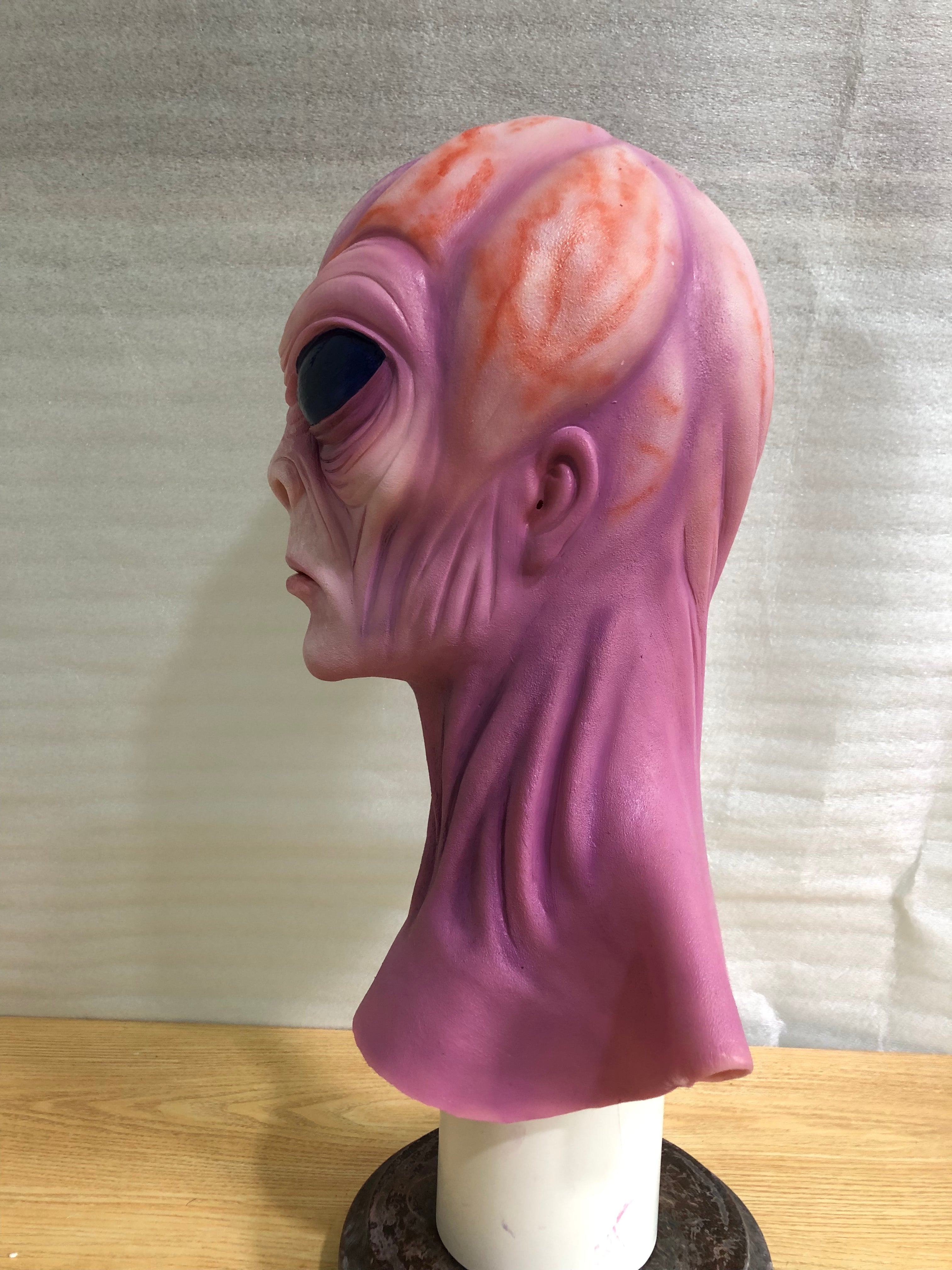 Realistic Alien Silicone Mask Full Head – Sci-Fi Extraterrestrial Mask for Cosplay, Film & Prank