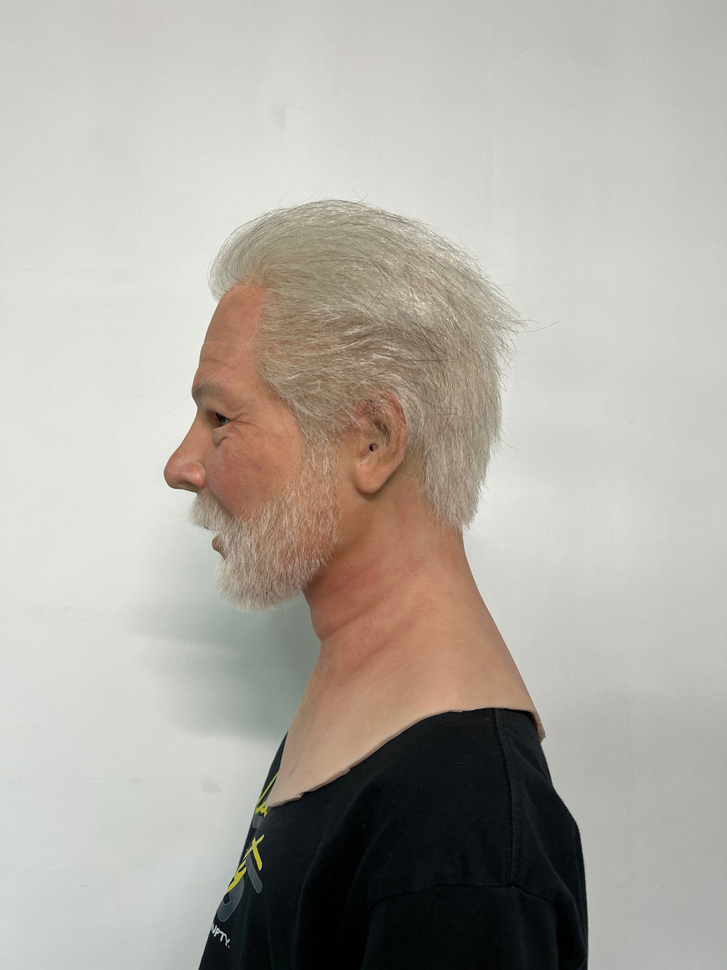 Ultra Realistic Silicone Mask Old Man with White Hair & Beard – Wise Elder Face for Film, Roleplay & Content Creation