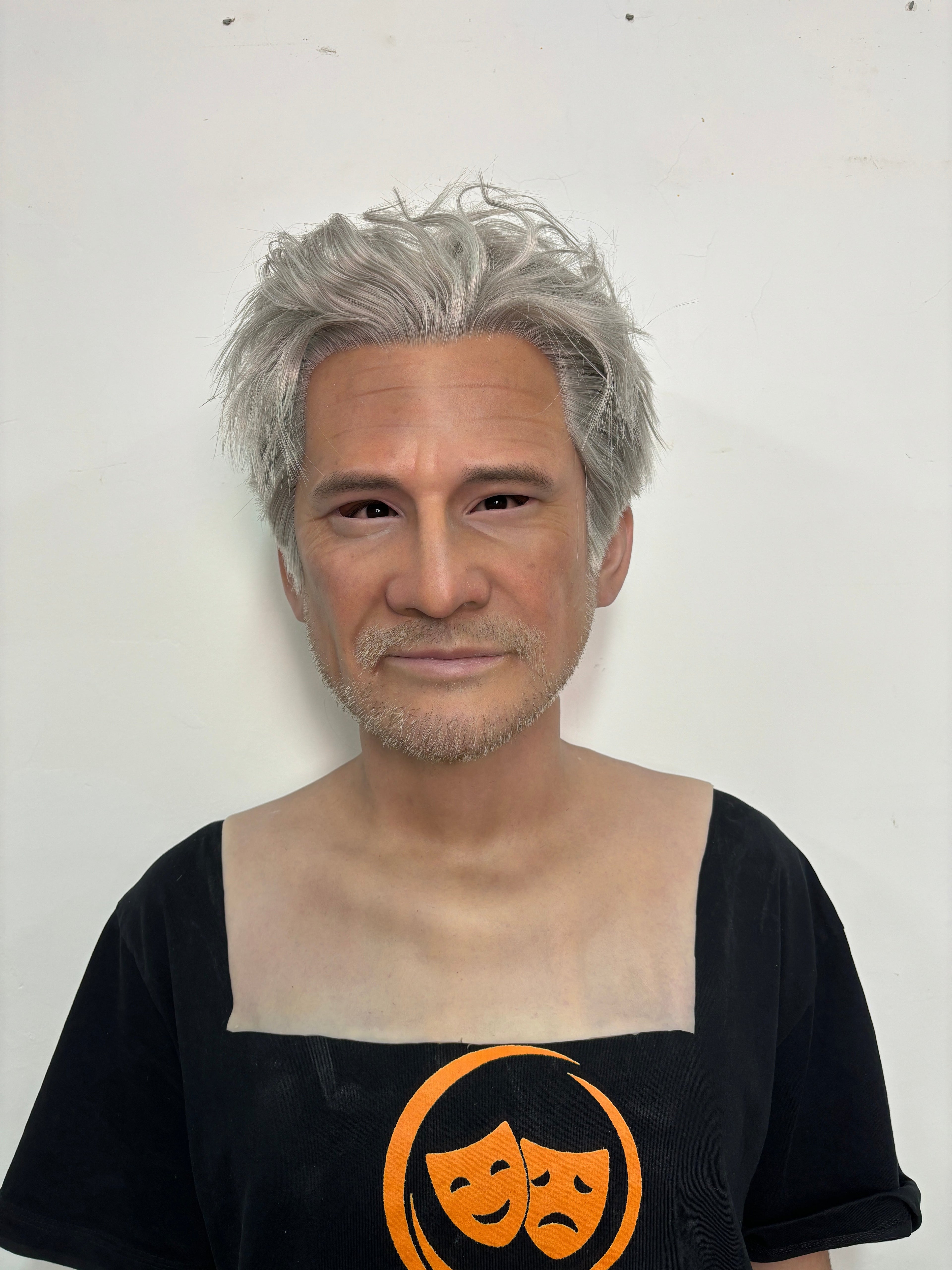 Ultra Realistic Elderly Male Silicone Mask Full Head – Friendly Old Man Mask with Hair for Cosplay, Film & Disguise