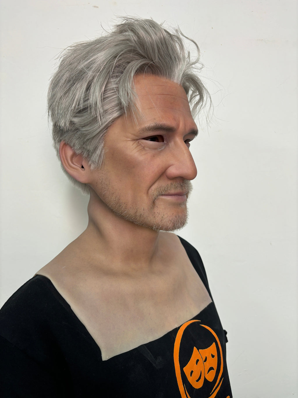 Ultra Realistic Elderly Male Silicone Mask Full Head – Friendly Old Man Mask with Hair for Cosplay, Film & Disguise
