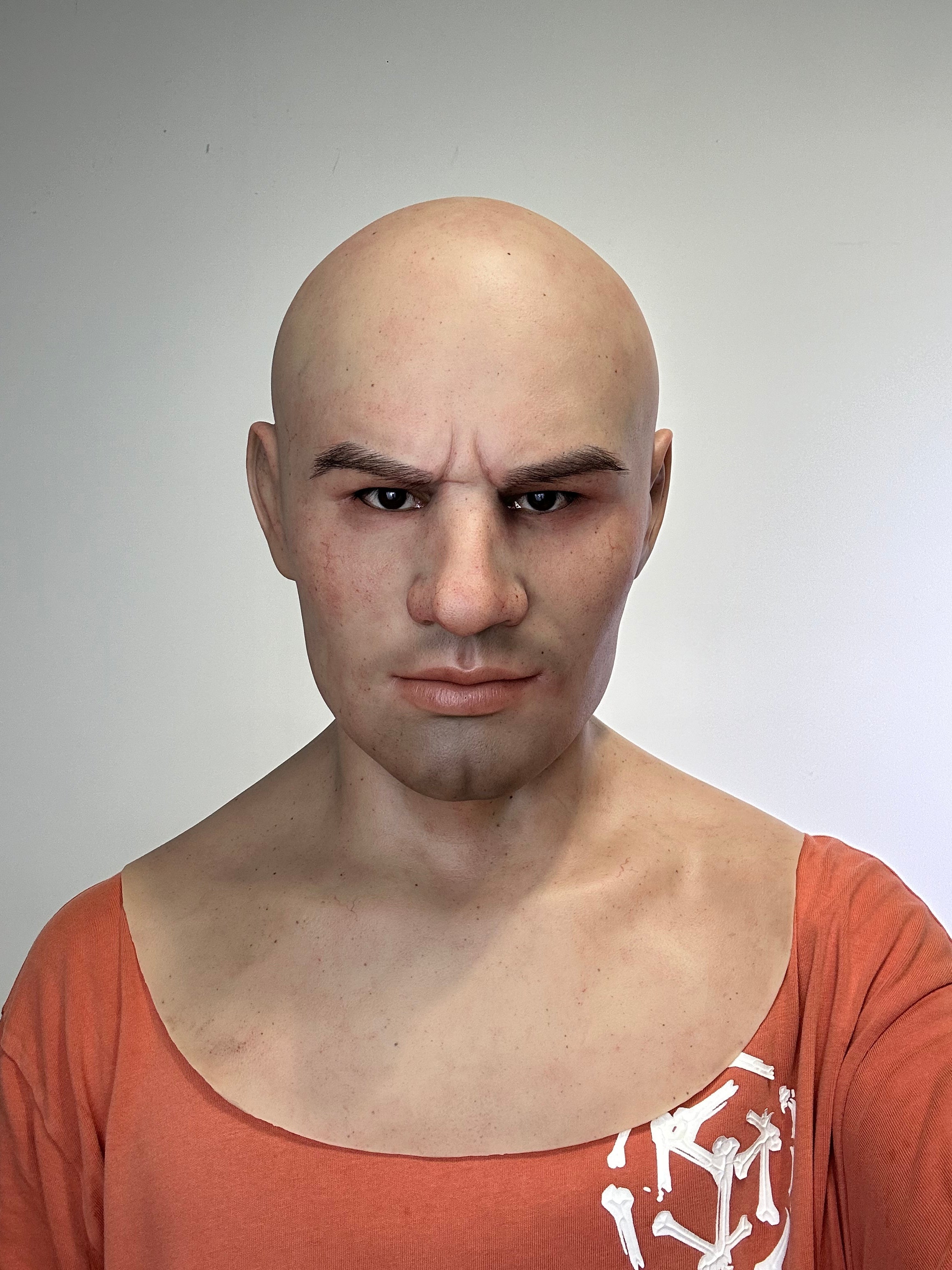 Ultra Realistic Strong Face Male Silicone Mask – Full Head Human Disguise Mask for Film, Prank & Transformation