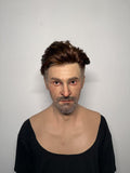 Ultra Realistic Male Silicone Mask Full Head – Hyper Real Middle-Aged Man Mask with Hair & Beard for Film, Cosplay & Disguise