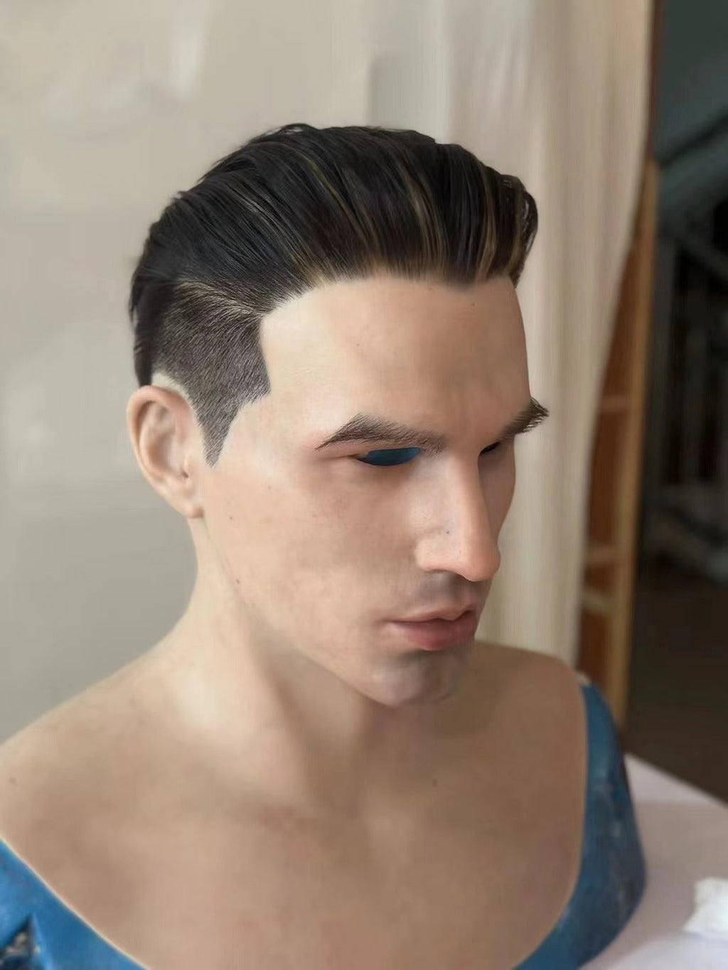 Ultra Realistic Young Asian Male Silicone Mask Full Head – Natural Skin Cosplay Disguise Mask with Hair