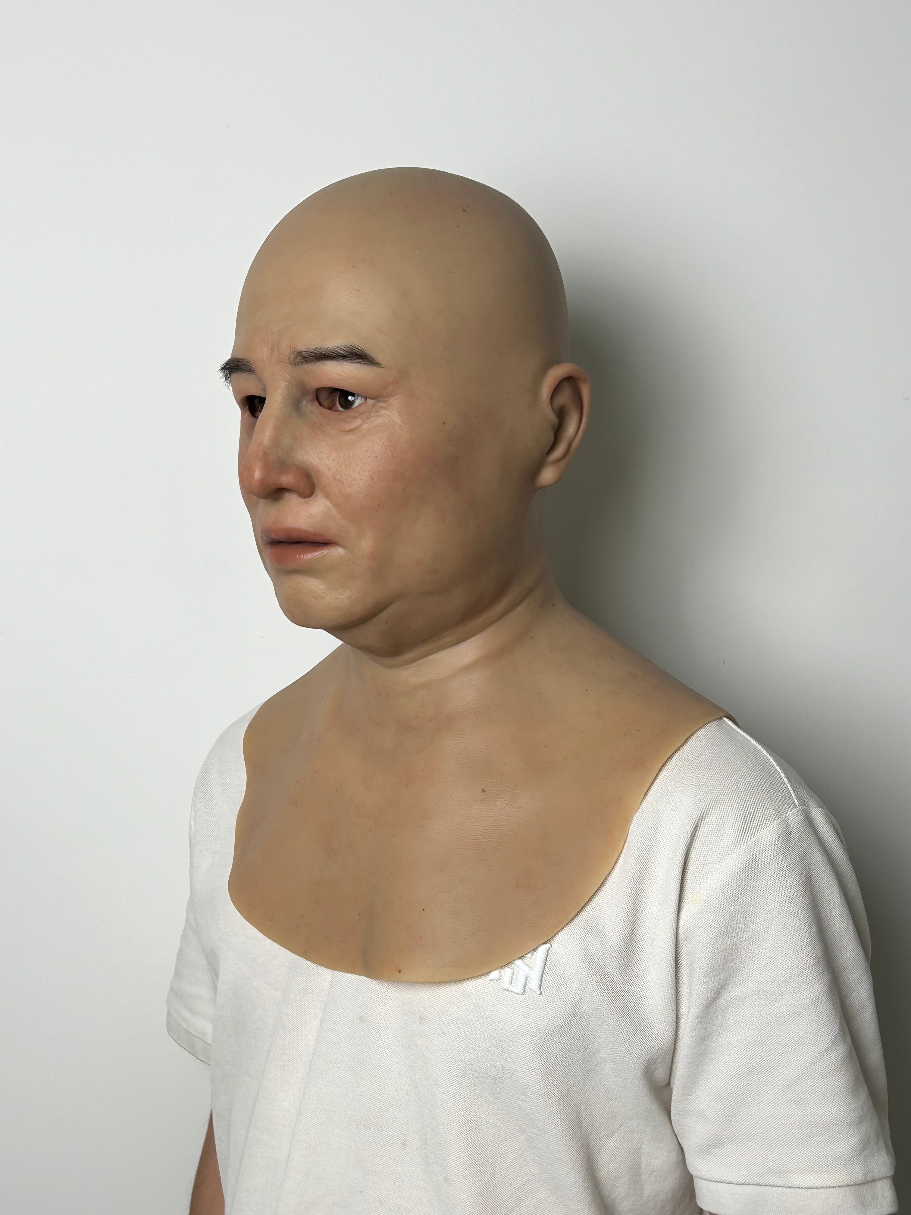 Ultra Realistic Silicone Mask Full Head – Neutral Human Face Disguise Mask for Film, Prank & Social Experiments