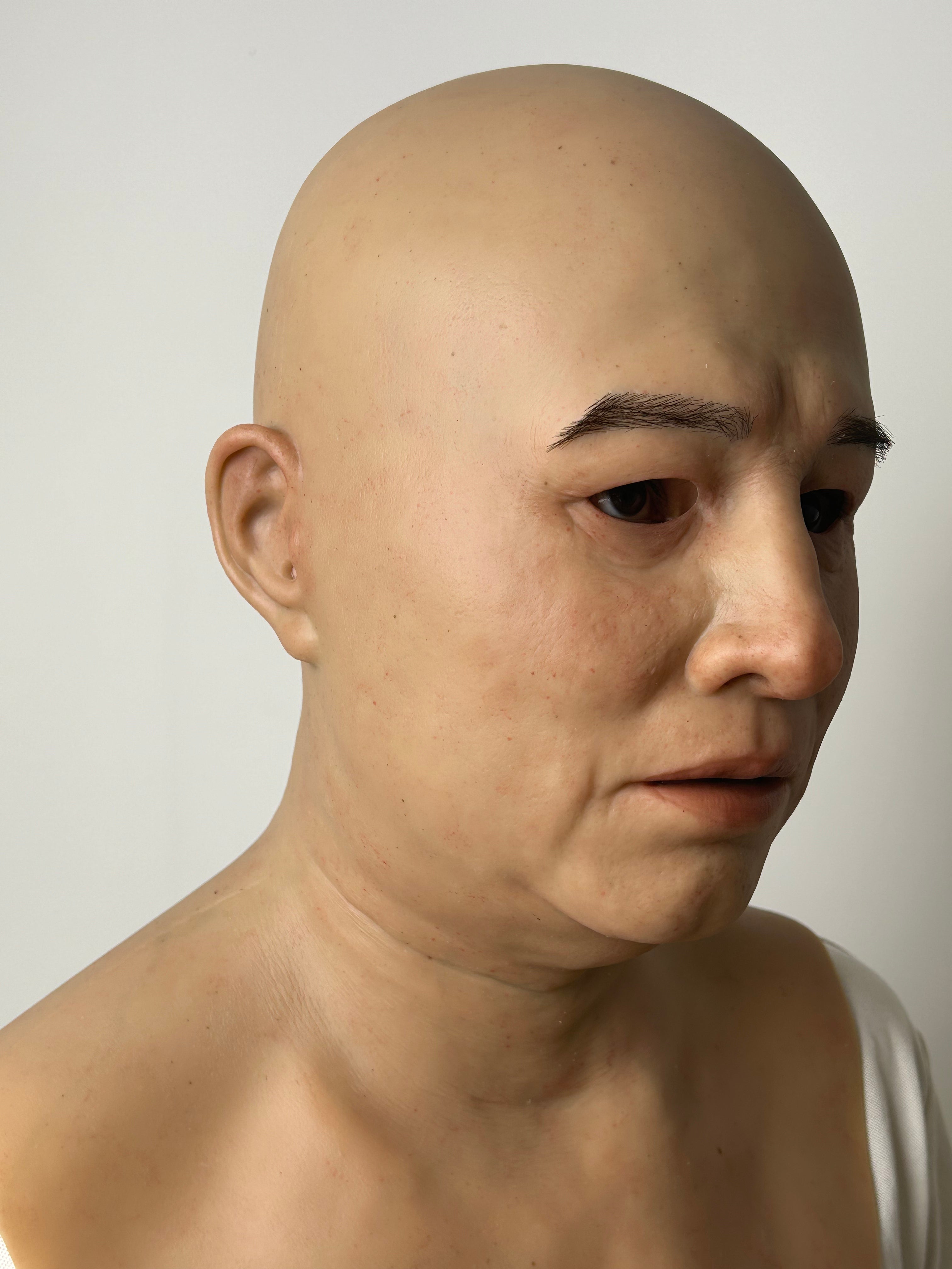Ultra Realistic Silicone Mask Full Head – Neutral Human Face Disguise Mask for Film, Prank & Social Experiments