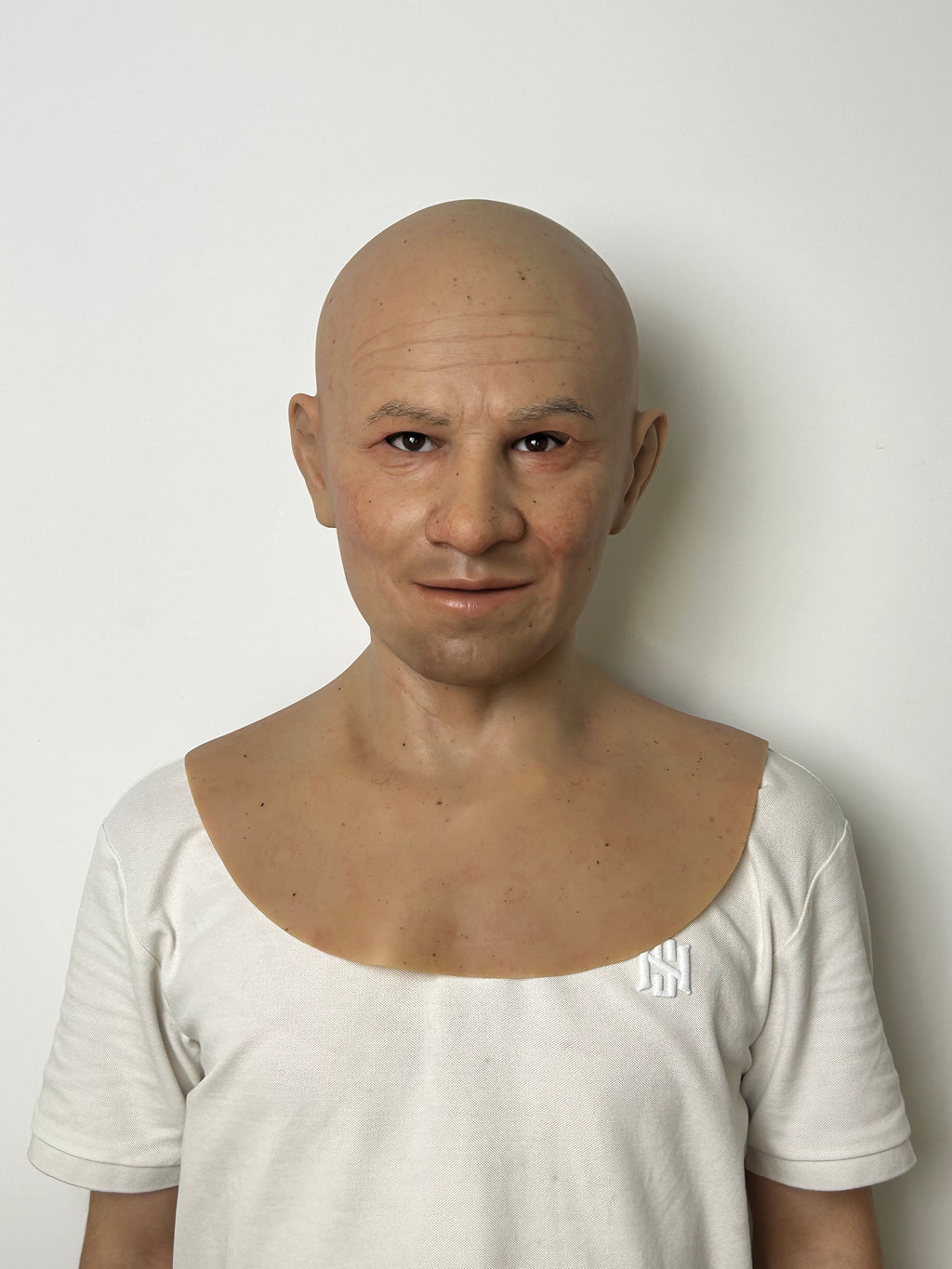 Ultra Realistic Bald Middle-Aged Silicone Mask Full Head – Hyper Real Male Disguise Mask for Prank, Cosplay & Film