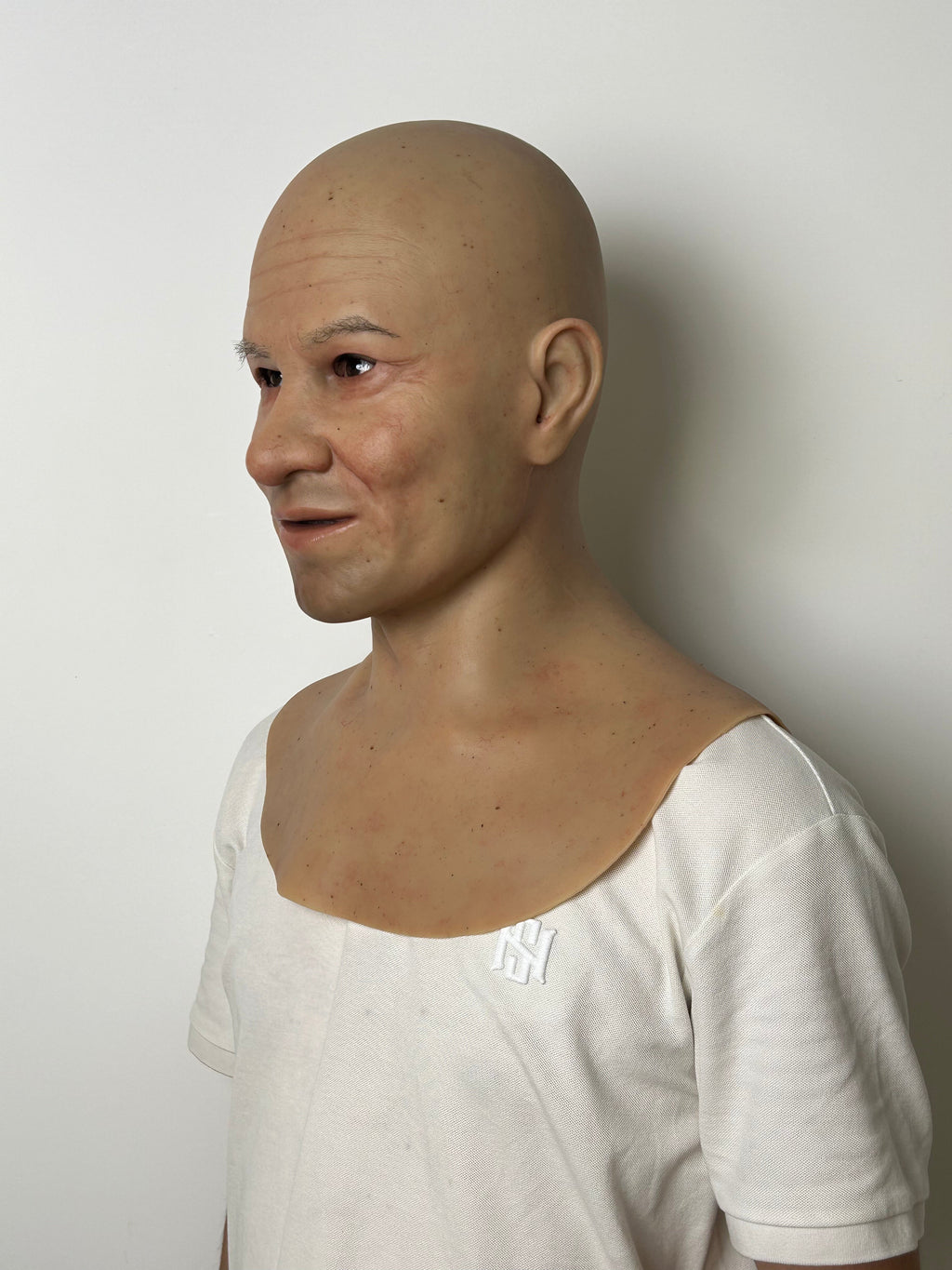 Ultra Realistic Bald Middle-Aged Silicone Mask Full Head – Hyper Real Male Disguise Mask for Prank, Cosplay & Film