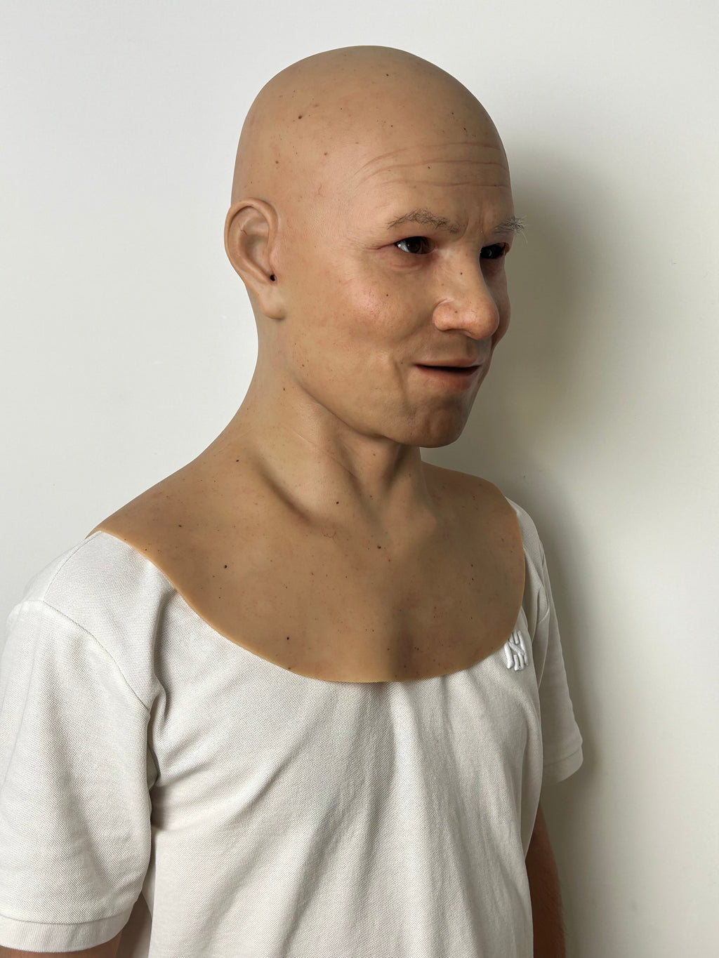 Ultra Realistic Bald Middle-Aged Silicone Mask Full Head – Hyper Real Male Disguise Mask for Prank, Cosplay & Film
