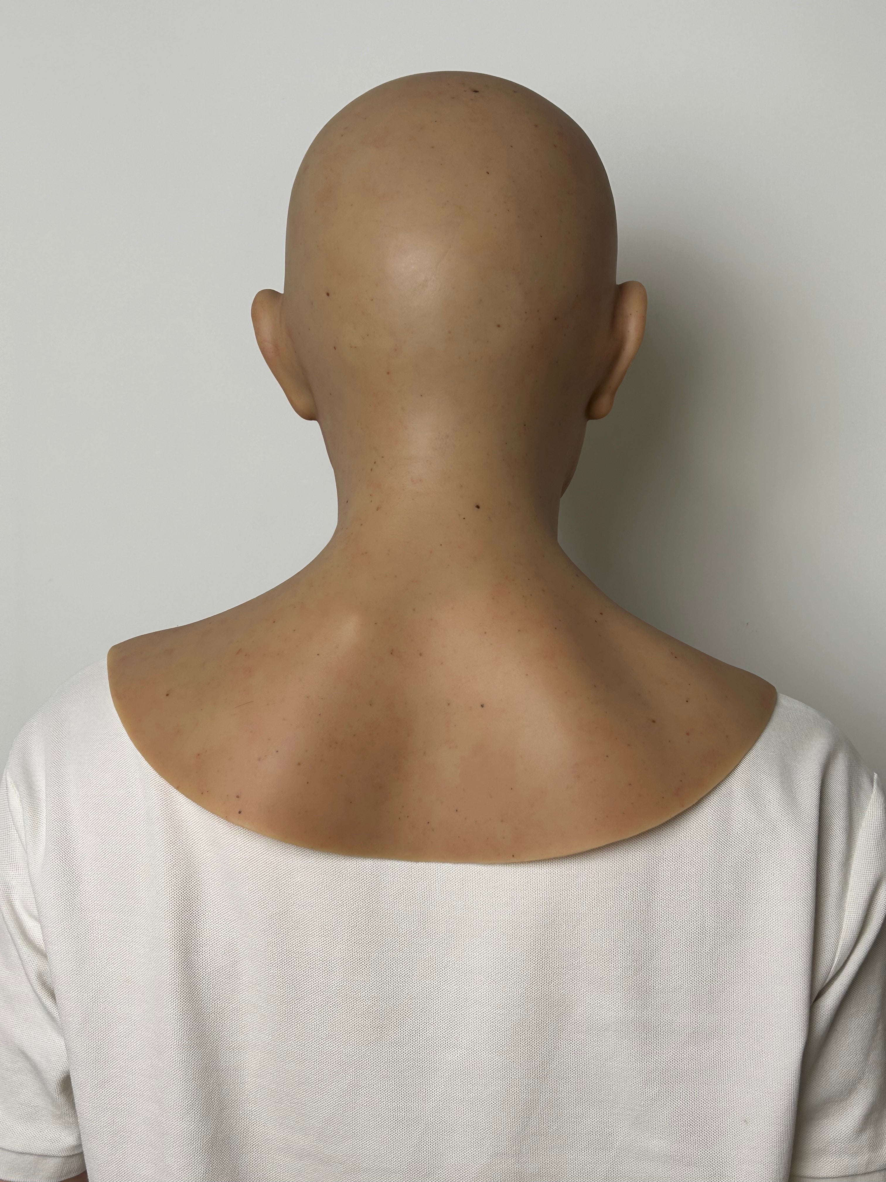 Ultra Realistic Bald Middle-Aged Silicone Mask Full Head – Hyper Real Male Disguise Mask for Prank, Cosplay & Film