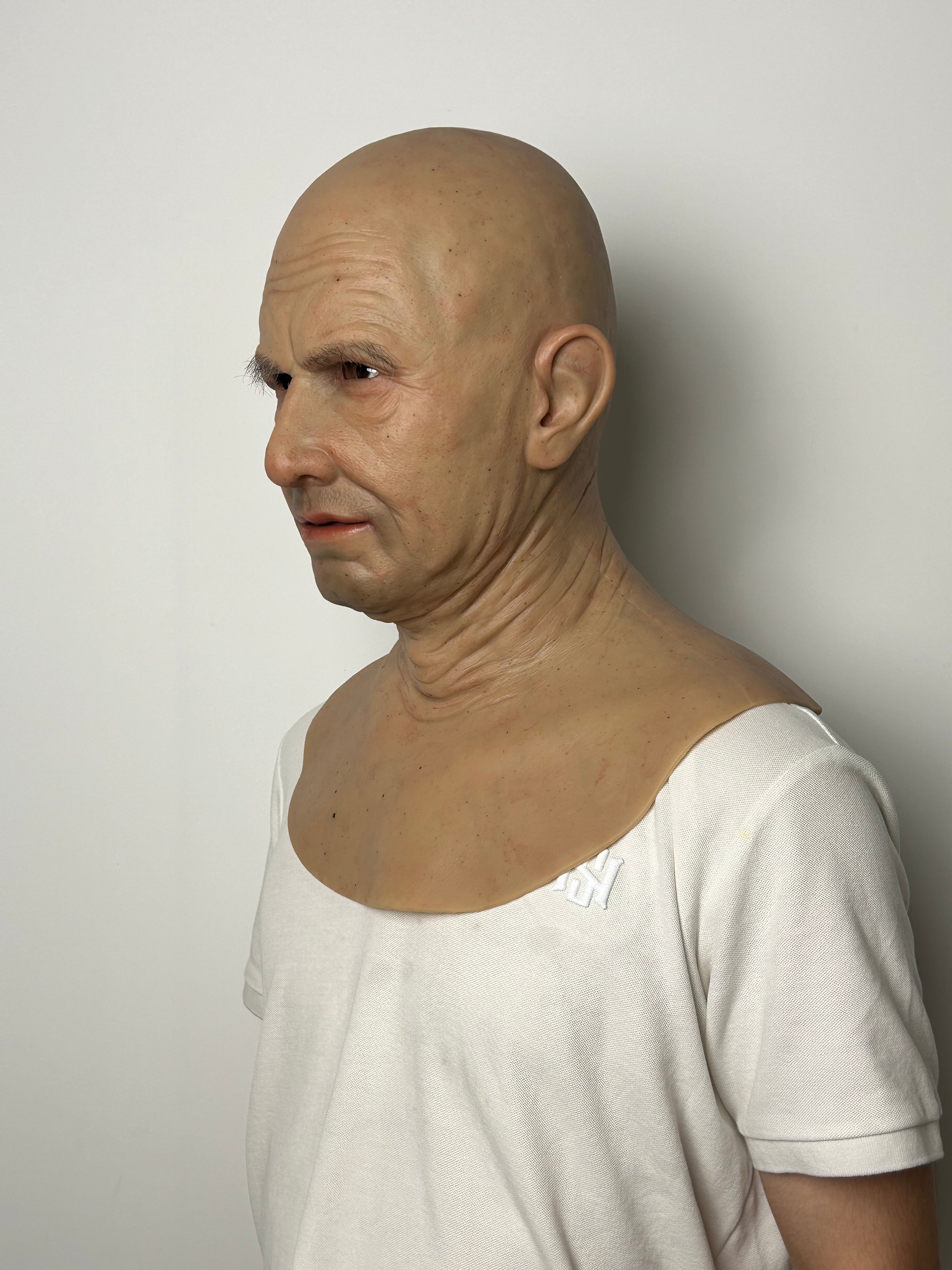 Ultra Realistic Old Man Silicone Mask – Aging Transformation Face Mask for Prank, Film & Social Experiment