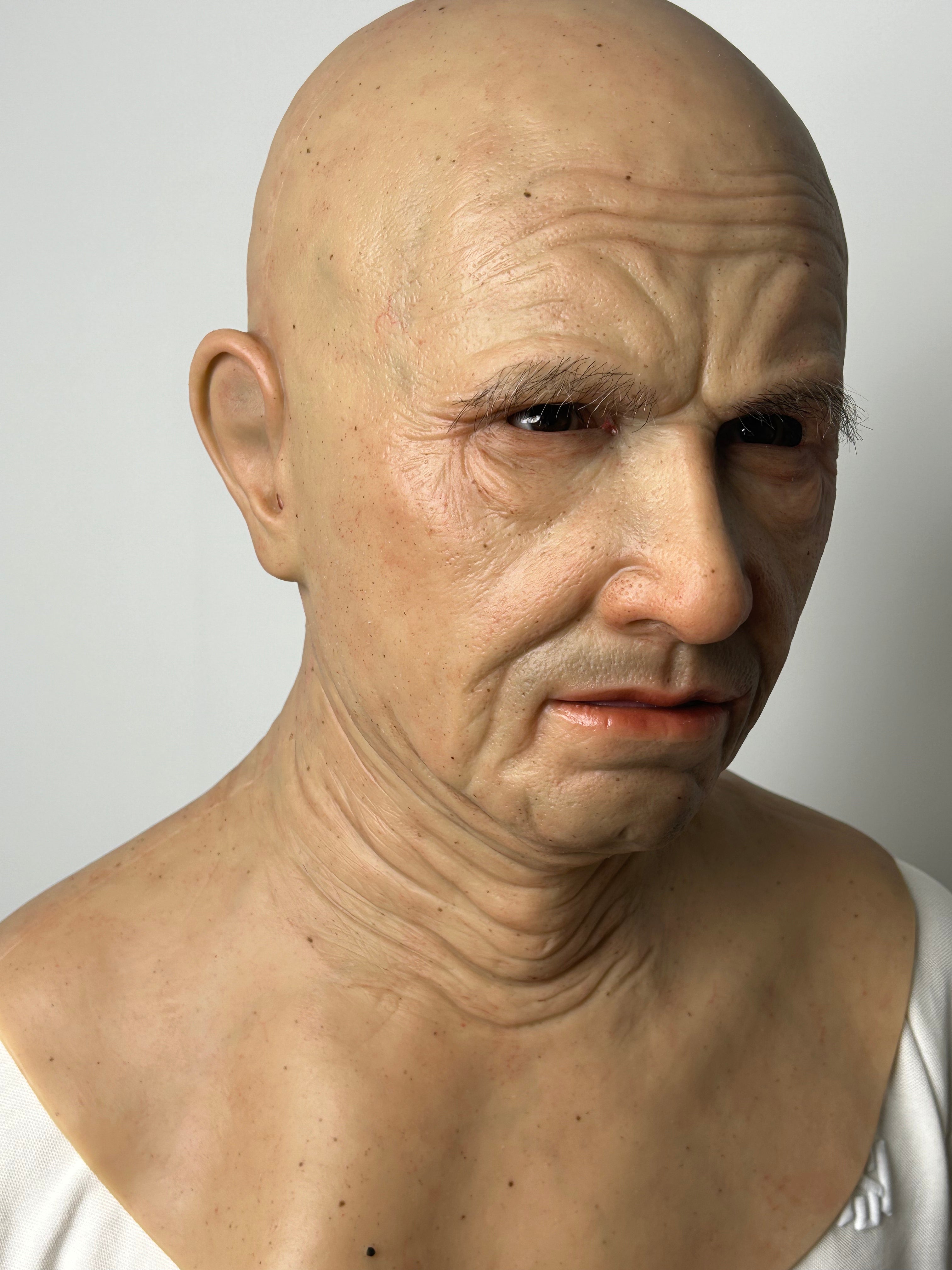 Ultra Realistic Old Man Silicone Mask – Aging Transformation Face Mask for Prank, Film & Social Experiment