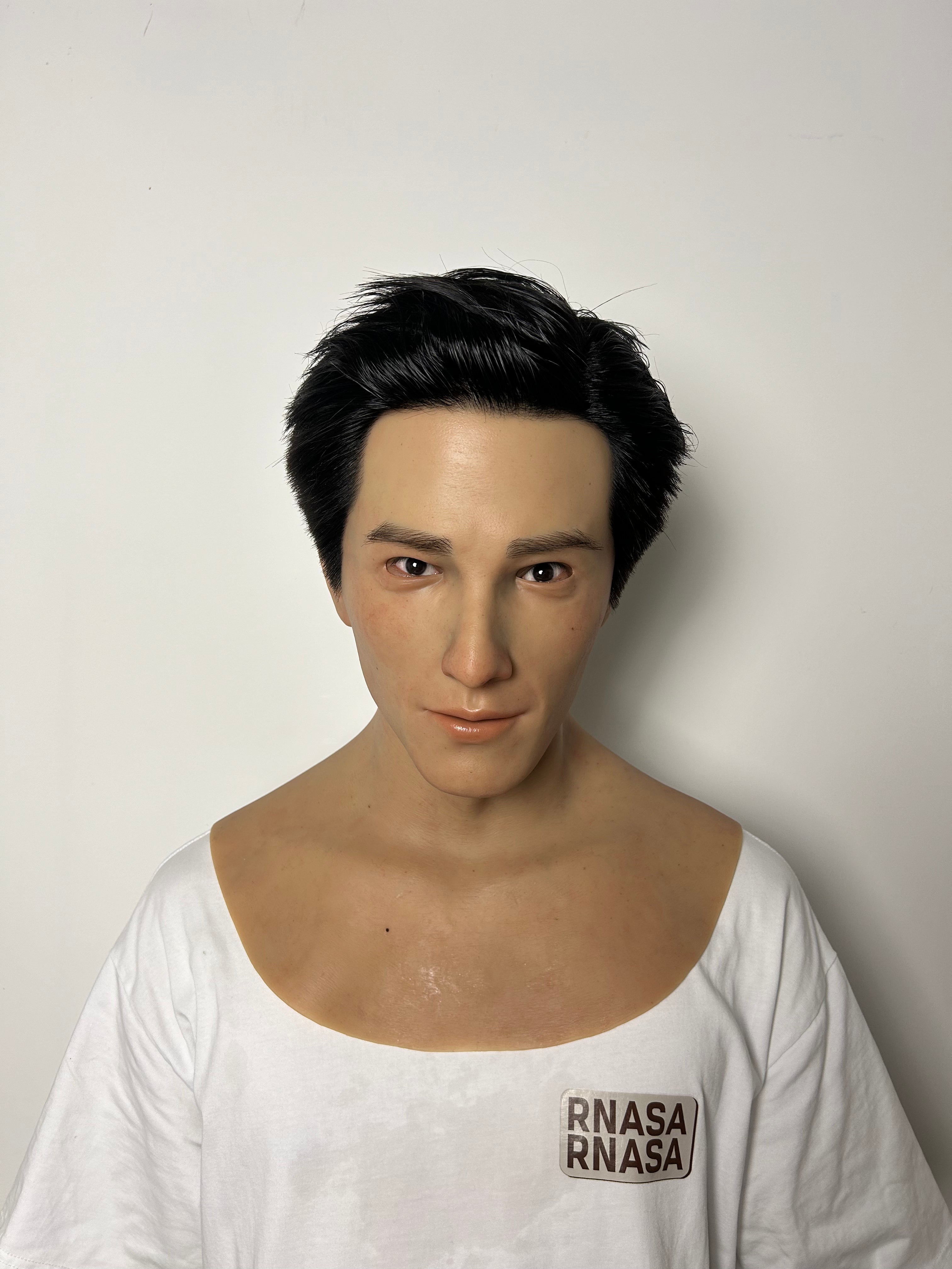 Ultra Realistic Handsome Male Silicone Mask Full Head – Hyper Real Young Man Mask with Hair for Disguise, Cosplay & Film