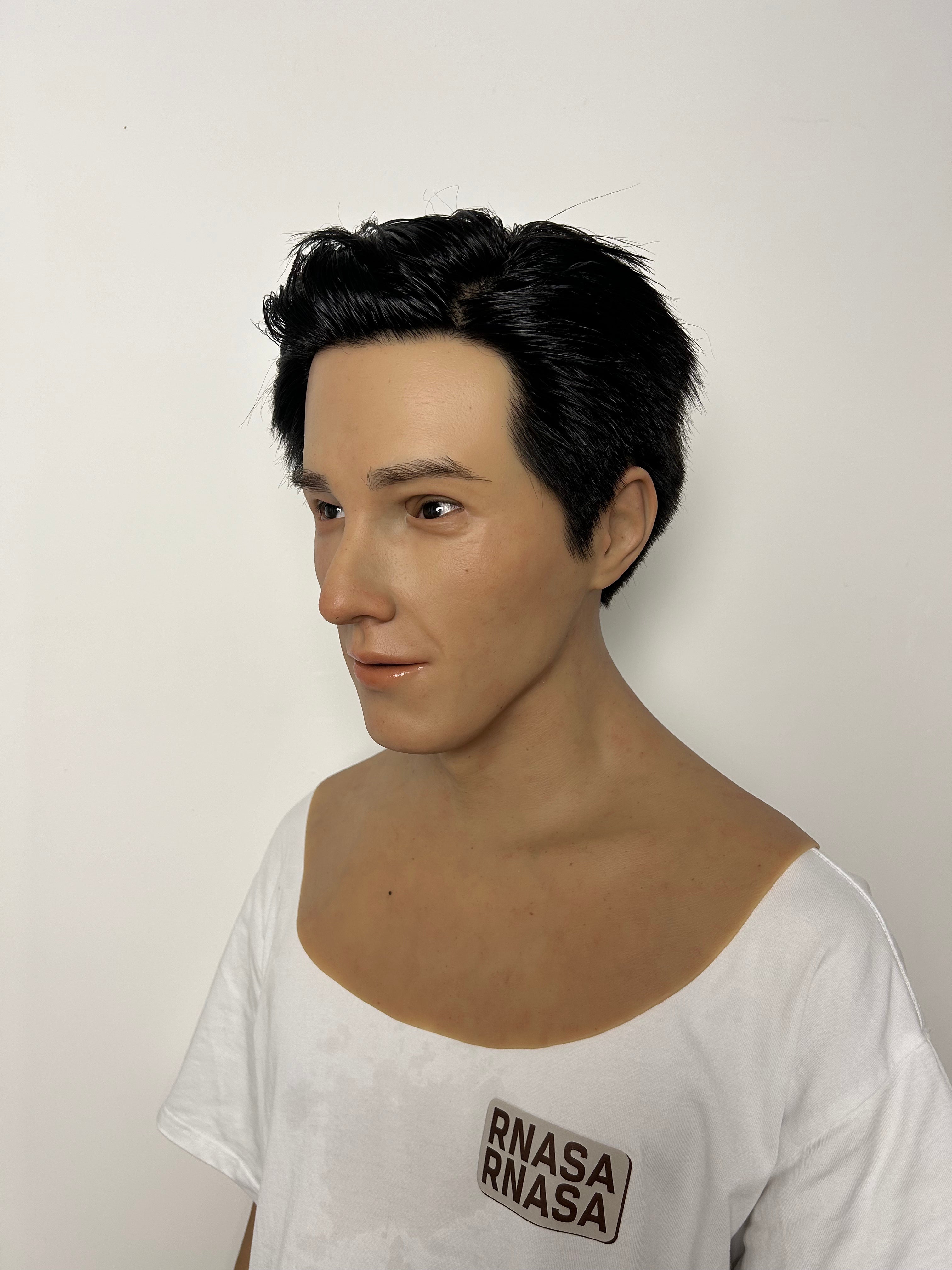 Ultra Realistic Handsome Male Silicone Mask Full Head – Hyper Real Young Man Mask with Hair for Disguise, Cosplay & Film