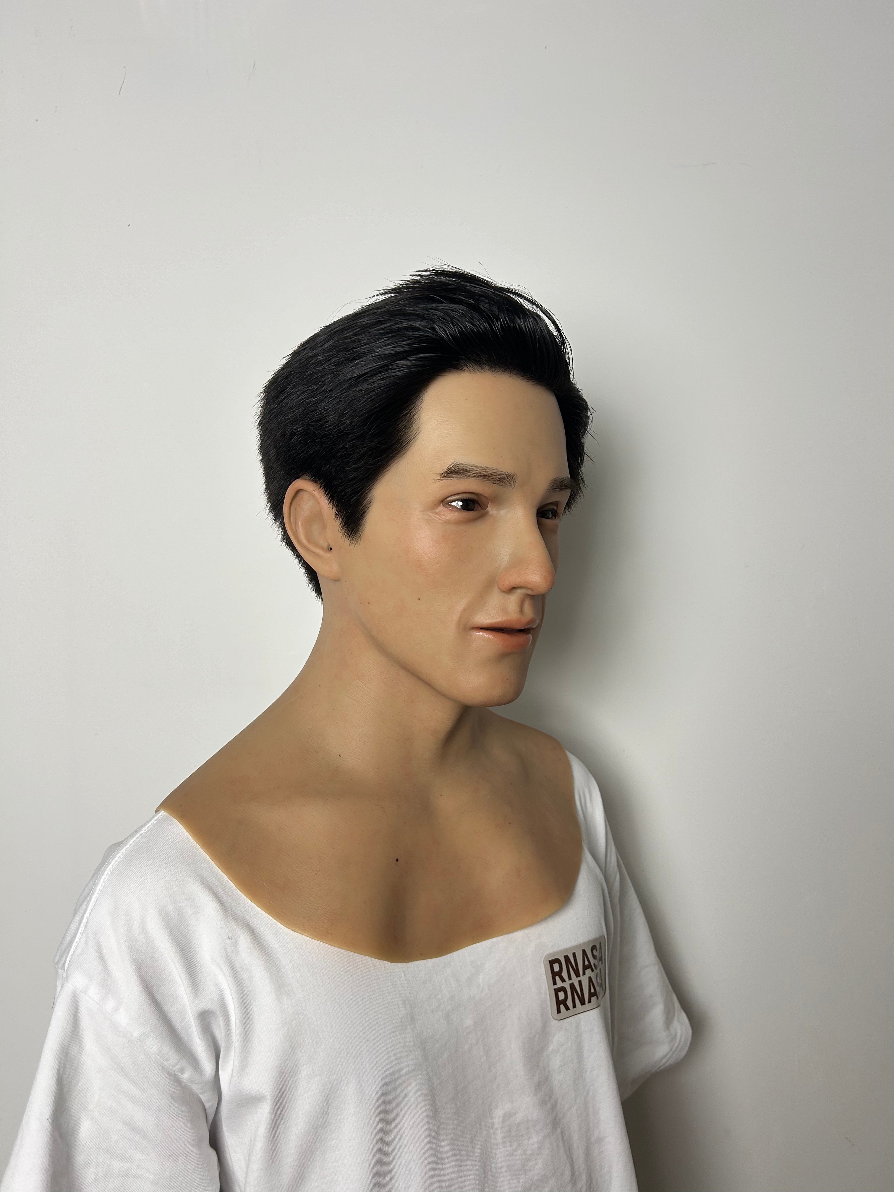 Ultra Realistic Handsome Male Silicone Mask Full Head – Hyper Real Young Man Mask with Hair for Disguise, Cosplay & Film