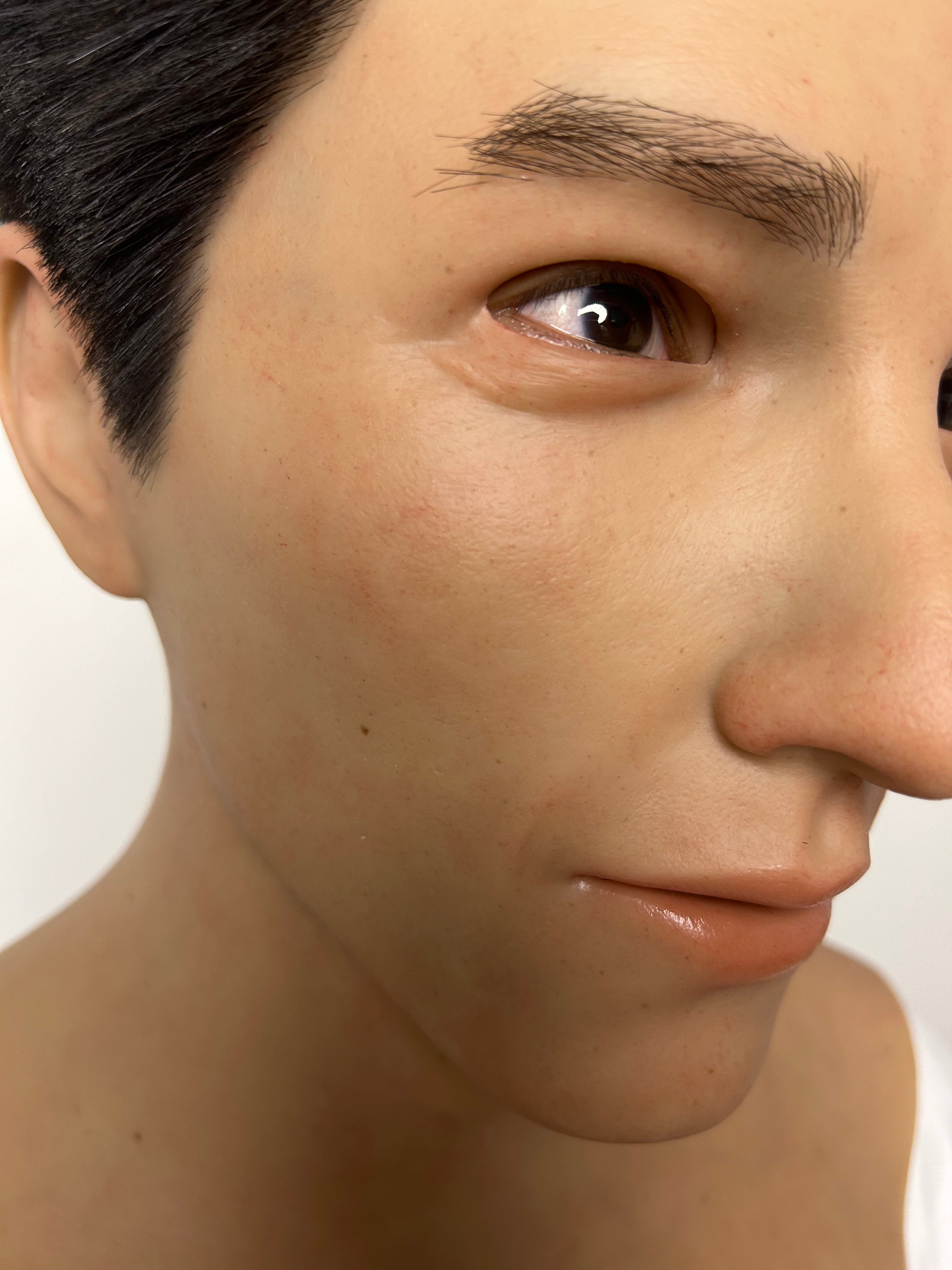 Ultra Realistic Handsome Male Silicone Mask Full Head – Hyper Real Young Man Mask with Hair for Disguise, Cosplay & Film