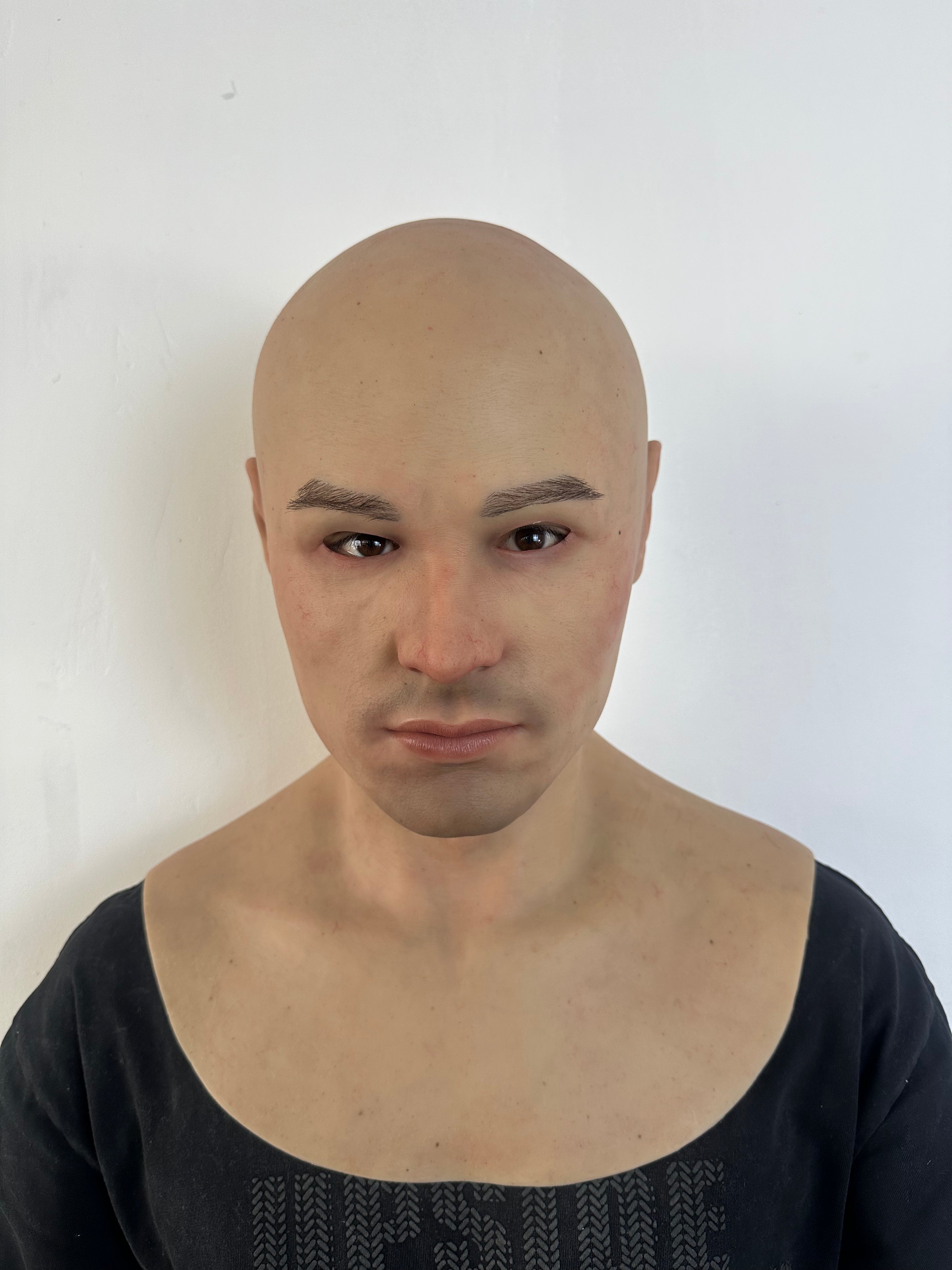 Realistic Bald Silicone Mask Full Head – Human Disguise Mask for Cosplay, Prank & Film