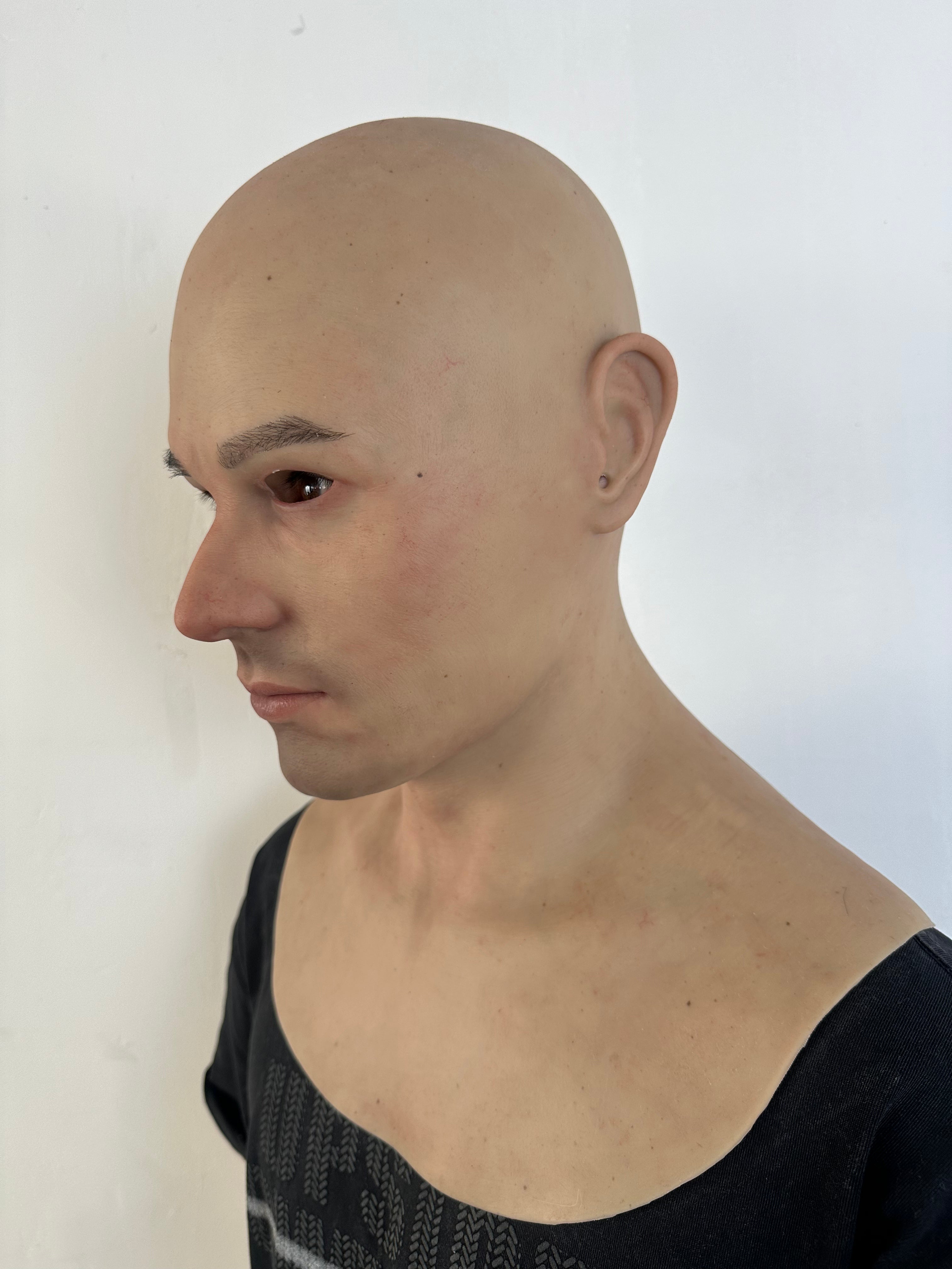 Realistic Bald Silicone Mask Full Head – Human Disguise Mask for Cosplay, Prank & Film