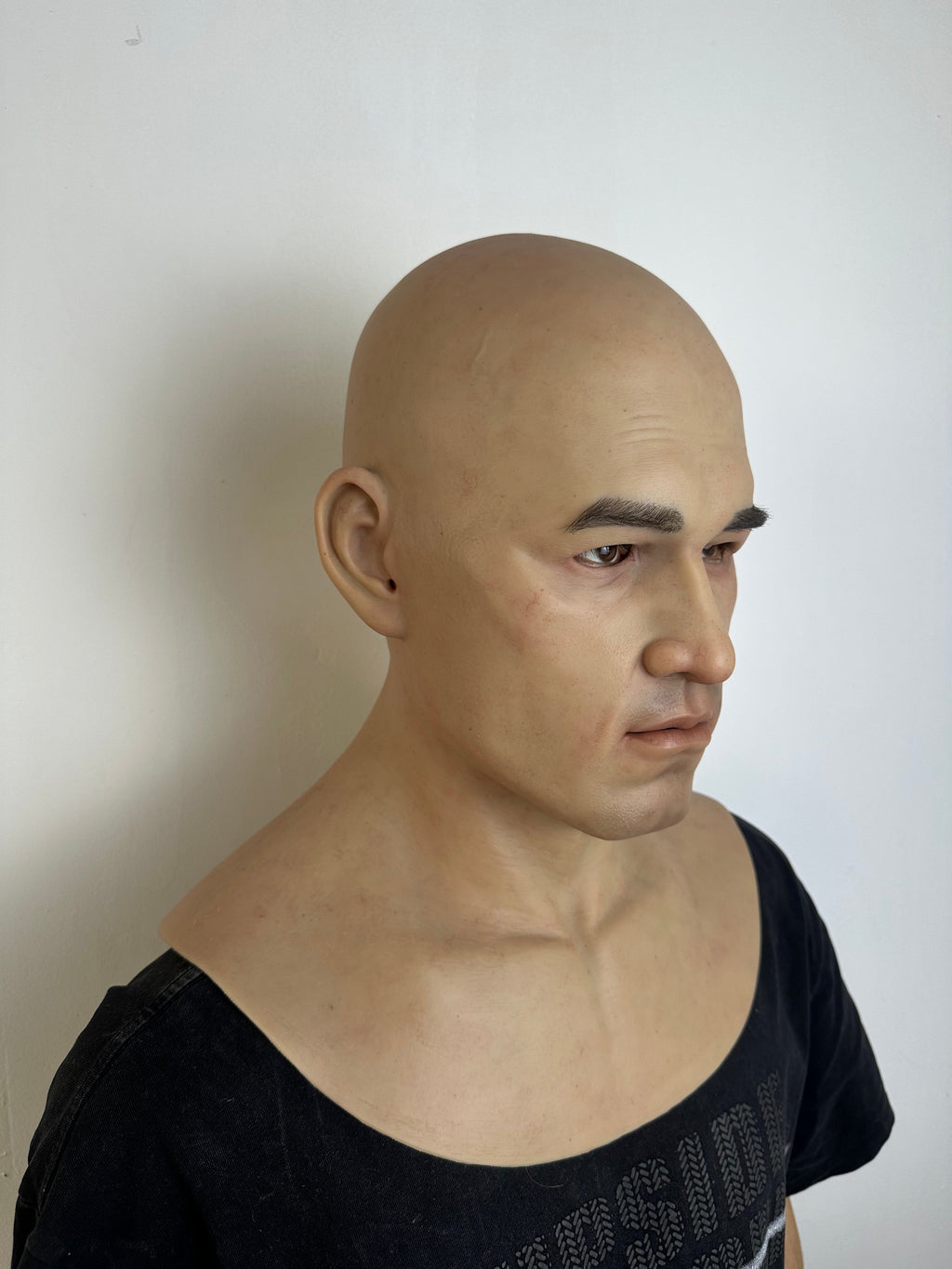 Ultra Realistic Bald Asian Male Silicone Mask Full Head – Strong Face Cosplay Disguise Mask