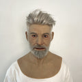 Ultra Realistic Elderly Man Silicone Mask with Hair – Full Head Old Man Disguise Mask for Film, Cosplay & Prank