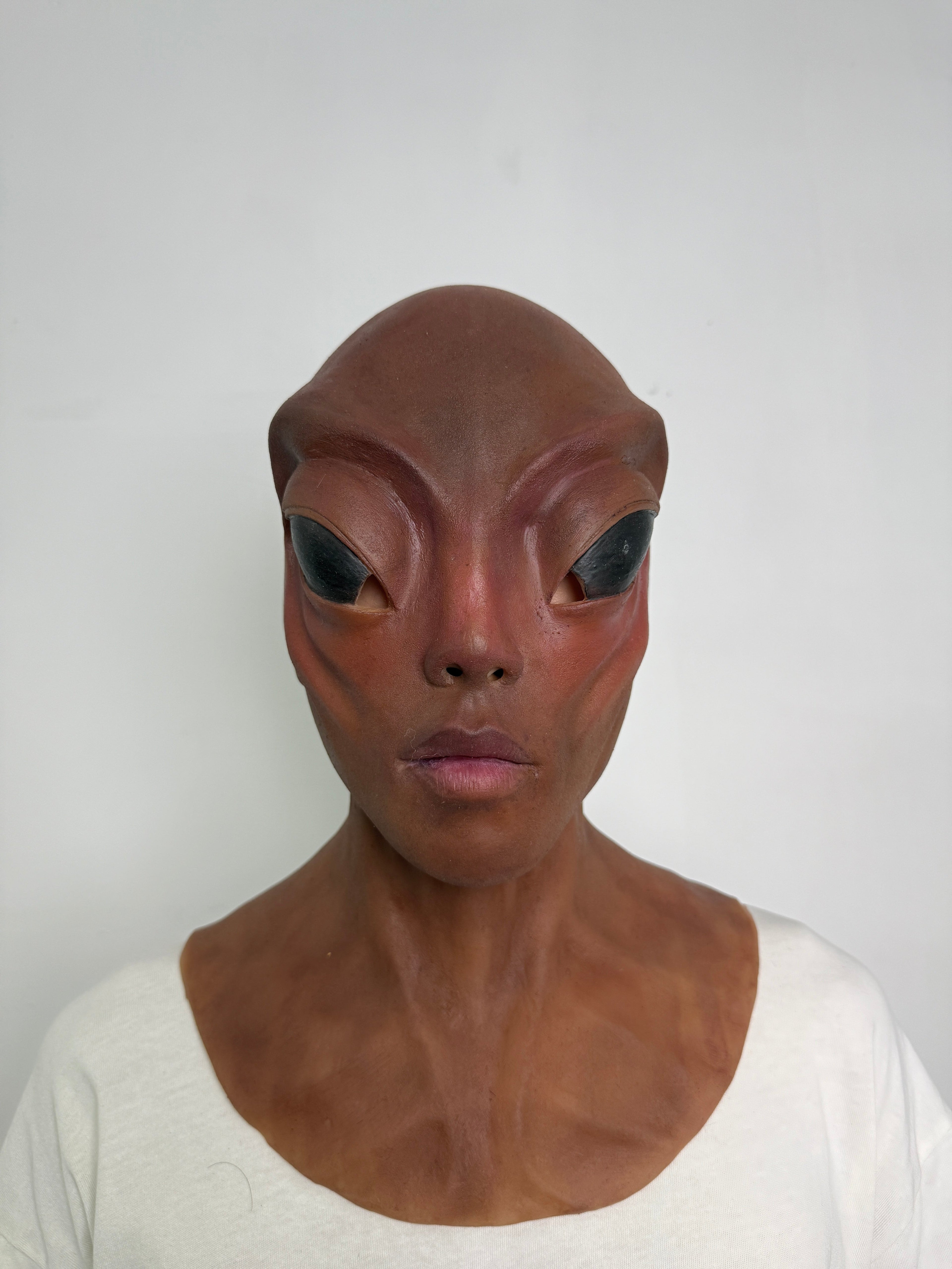 Realistic Alien Silicone Mask Full Head – Minimalist Extraterrestrial Mask for Disguise, Film & Cosplay