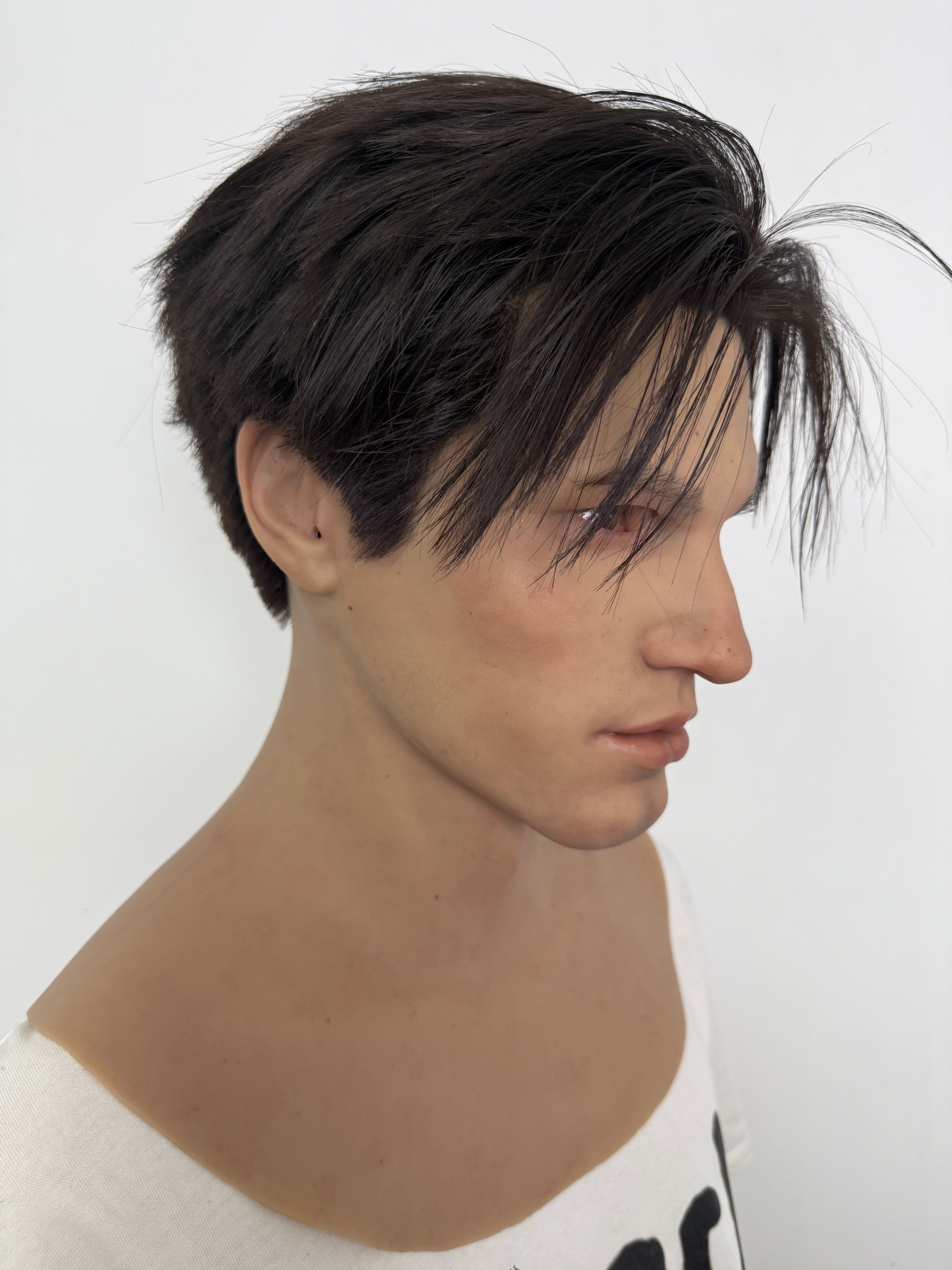 Ultra Realistic Young Asian Male Silicone Mask Full Head – Natural Skin Cosplay Disguise Mask with Hair