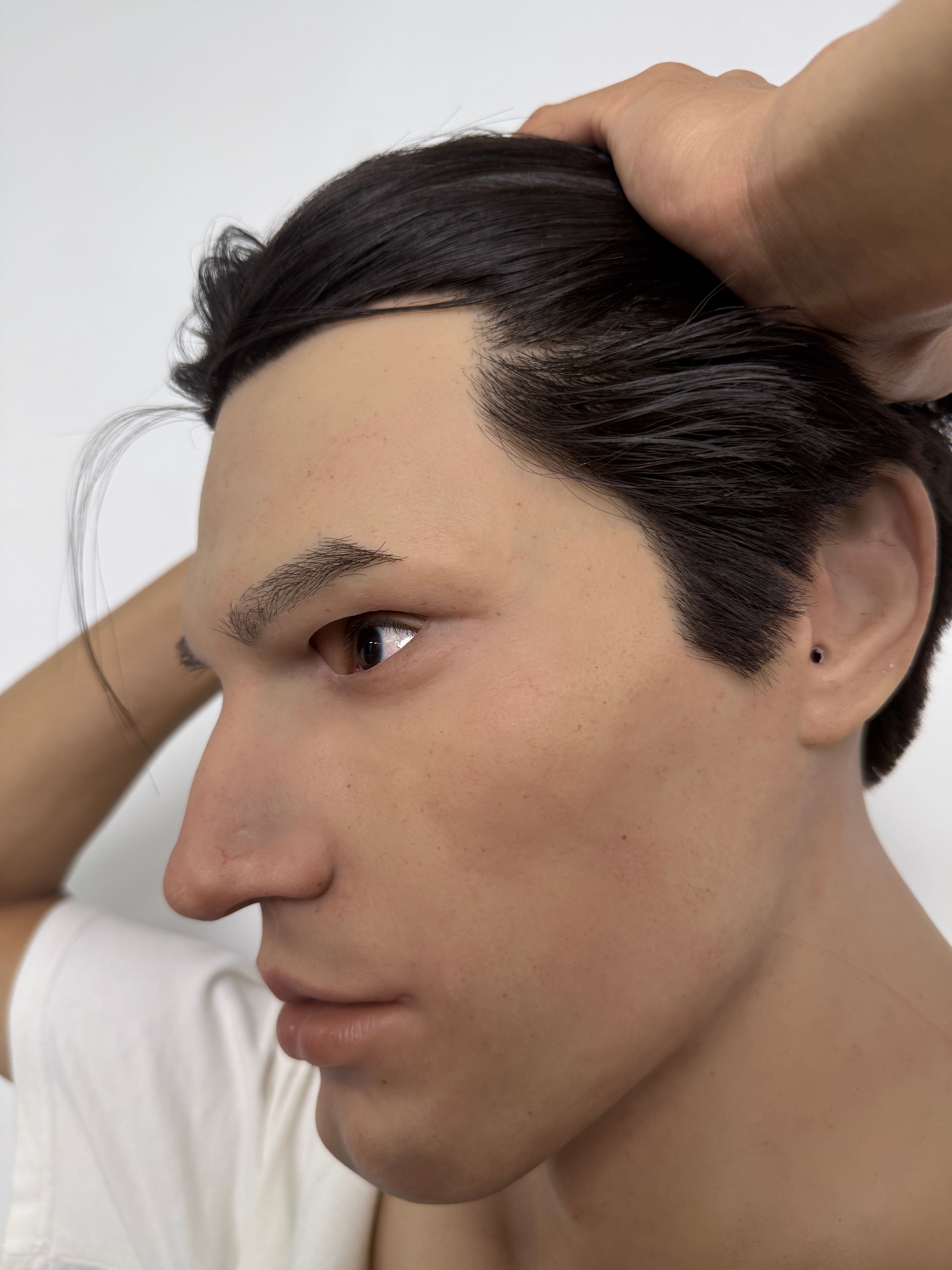 Ultra Realistic Young Asian Male Silicone Mask Full Head – Natural Skin Cosplay Disguise Mask with Hair
