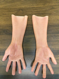Hyper Realistic Silicone Hands with Forearm – Ultra Lifelike Wearable Hands for Full Disguise & Mask Matching
