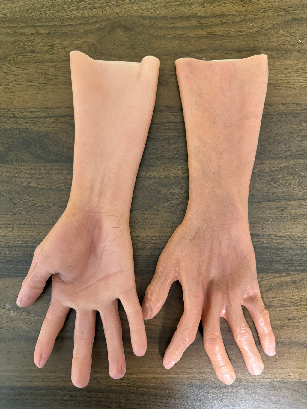 Hyper Realistic Silicone Hands with Forearm – Ultra Lifelike Wearable Hands for Full Disguise & Mask Matching