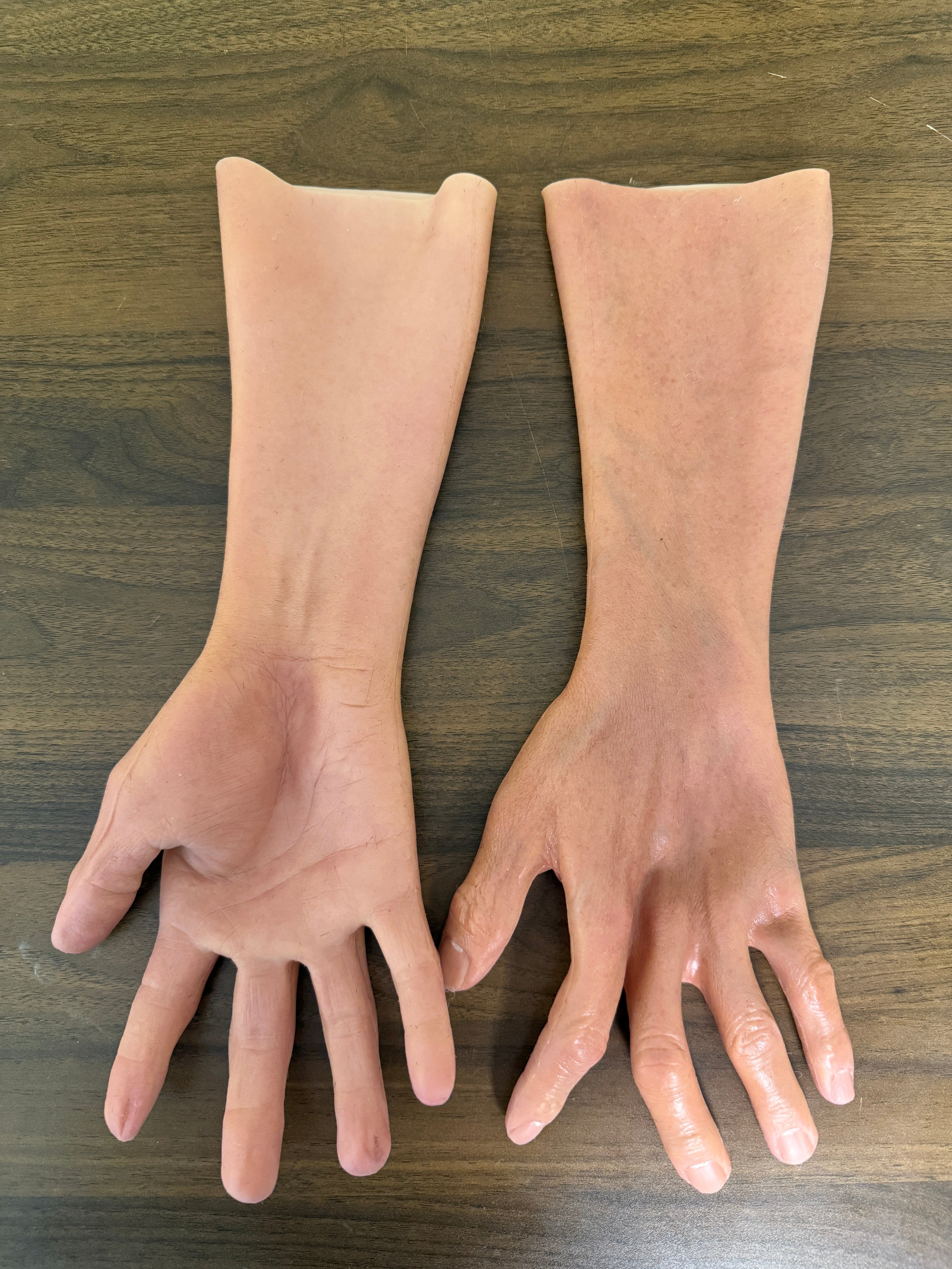 Hyper Realistic Silicone Hands with Forearm – Ultra Lifelike Wearable Hands for Full Disguise & Mask Matching