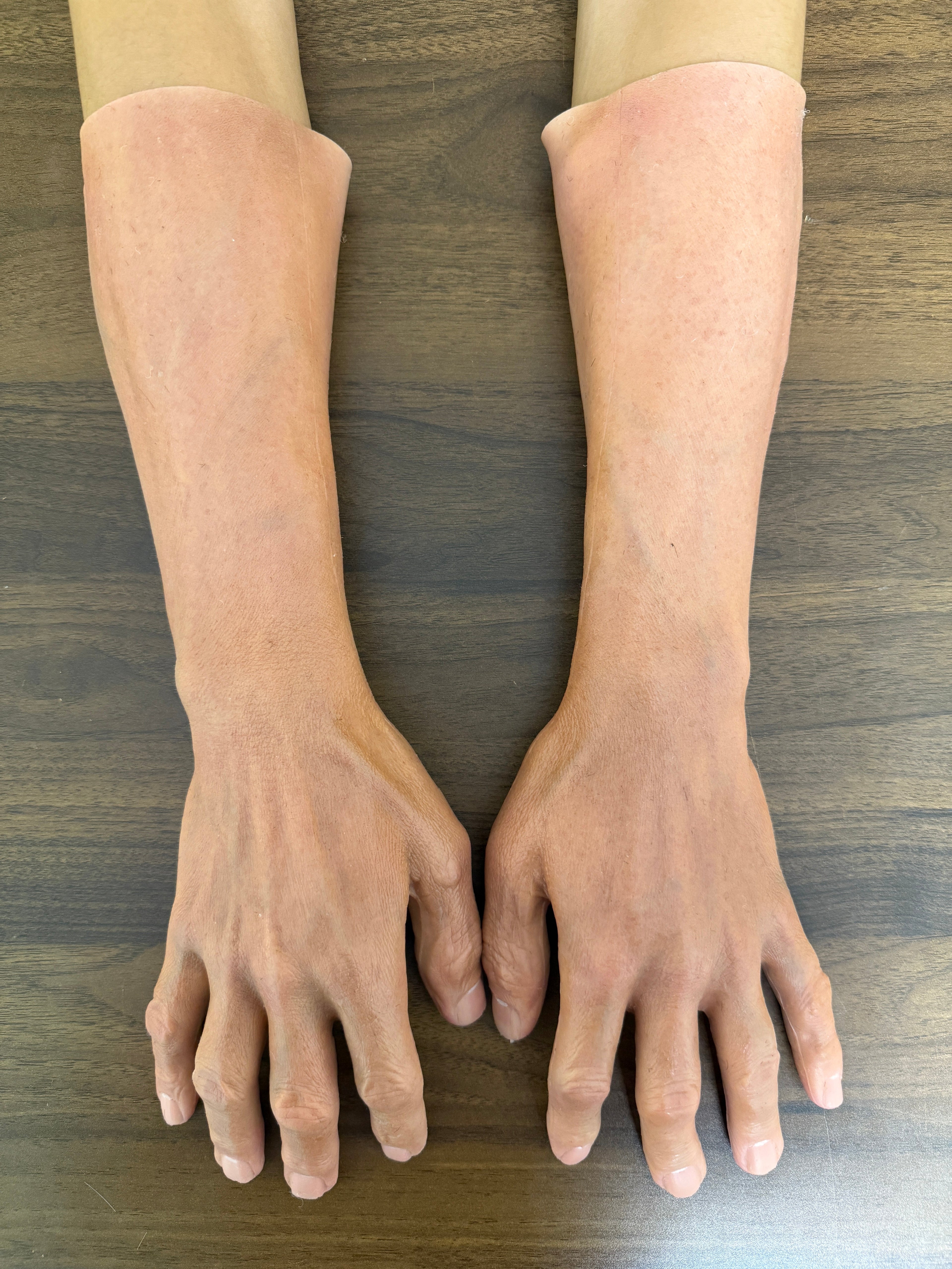 Hyper Realistic Silicone Hands with Forearm – Ultra Lifelike Wearable Hands for Full Disguise & Mask Matching