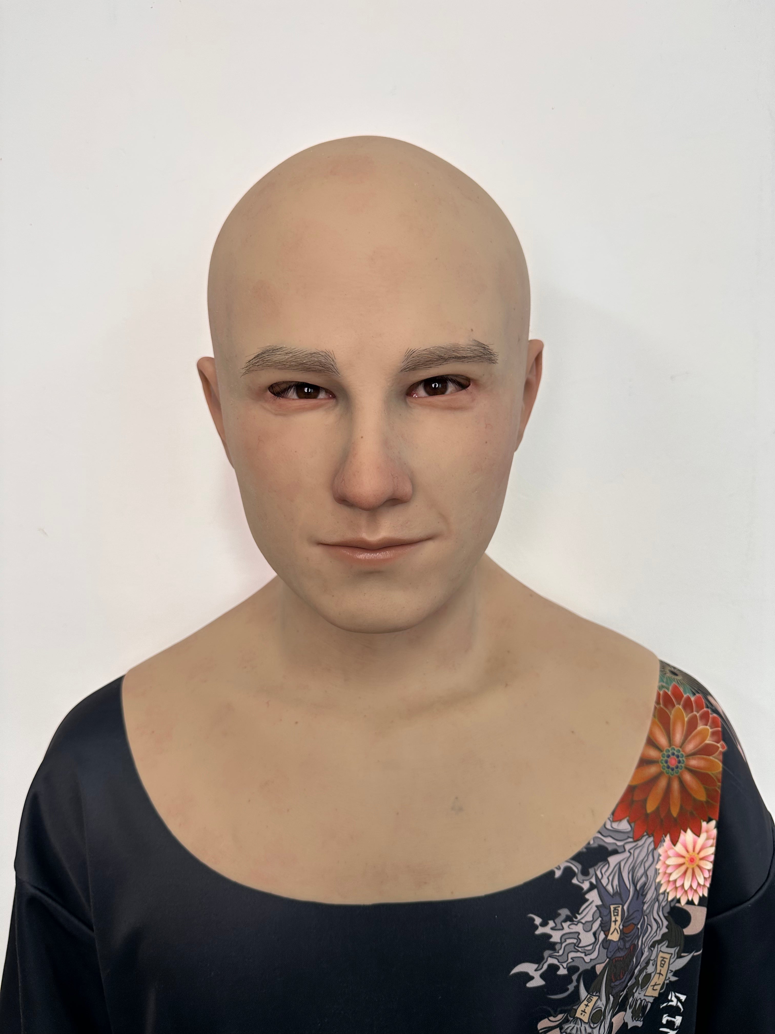 Ultra Realistic Bald Young Man Silicone Mask Full Head – Hyper Real Male Disguise Mask for Cosplay, Prank & Film