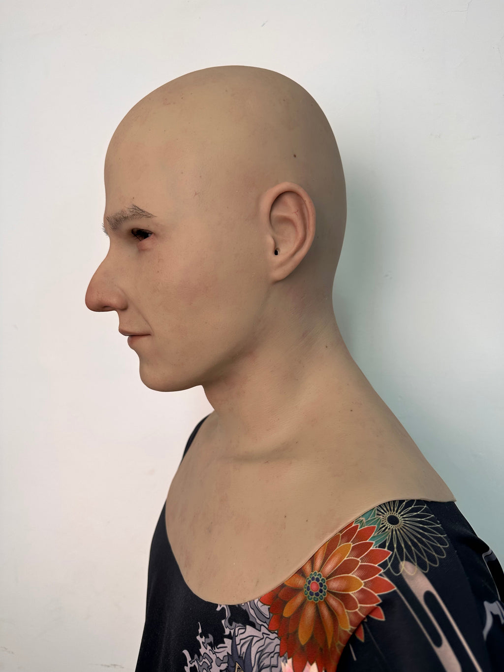 Ultra Realistic Bald Young Man Silicone Mask Full Head – Hyper Real Male Disguise Mask for Cosplay, Prank & Film